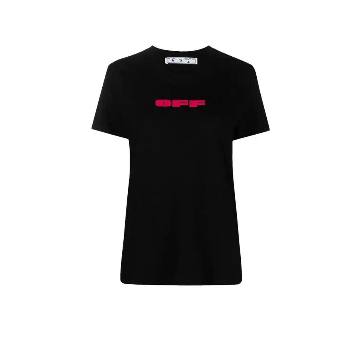Off-White o1mle0425 Off Bold Flock Casual T-Shirt in Black Size XXL / US 16-18 / IT 52-54 - 1 Thumbnail