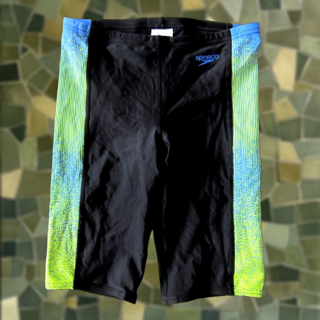 Speedo Speedo Jammer Bottom Men 30 Black Blue Green Wall Power Flex Eco Swim Trunk 78% nylon 22% lycra Mens Size US 30 / EU 46 - 1 Thumbnail