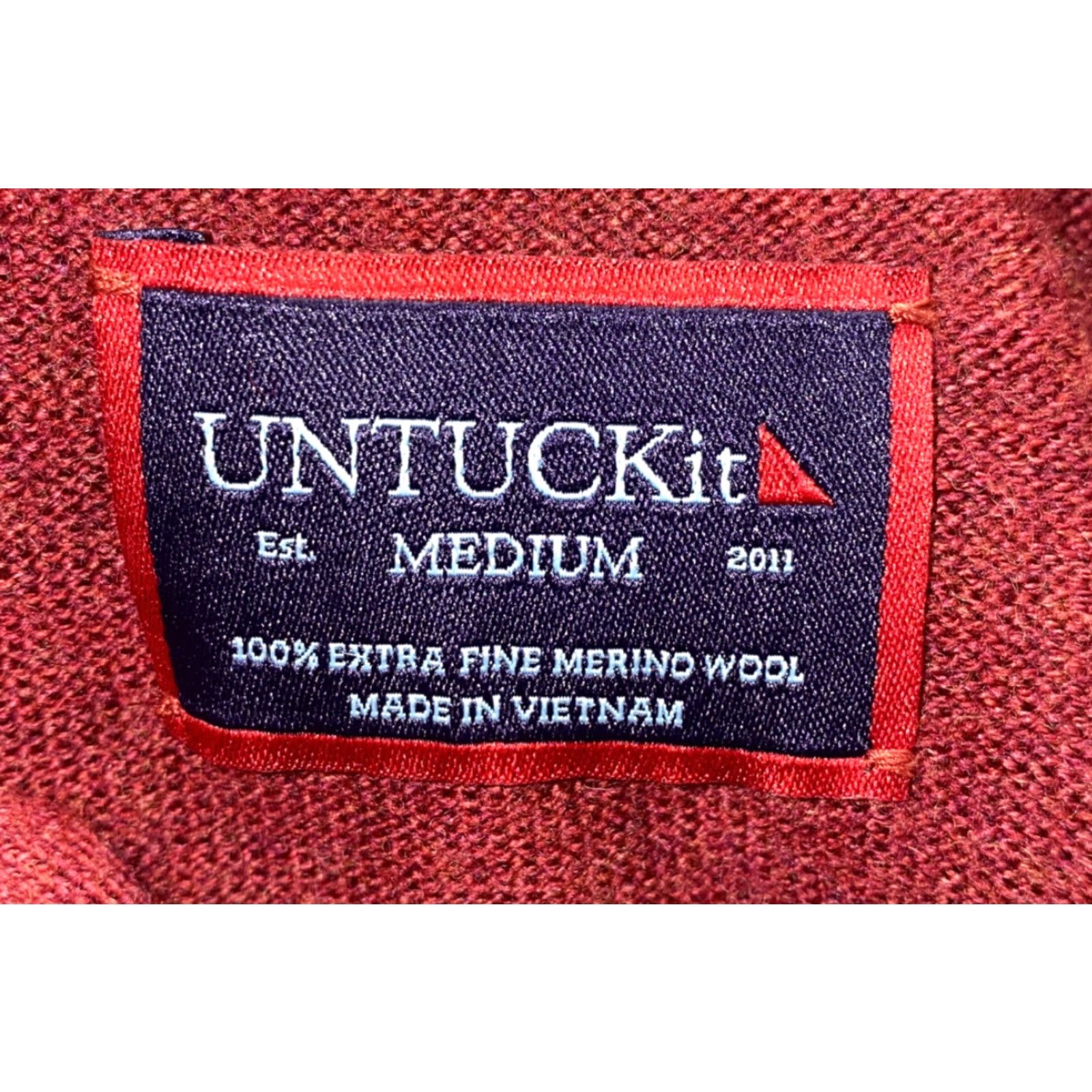 UNTUCKit UNTUCKiT Mens Red Merino Wool 1/2 Zip Warm Pullover Sweater Size M Size US M / EU 48-50 / 2 - 6 Thumbnail