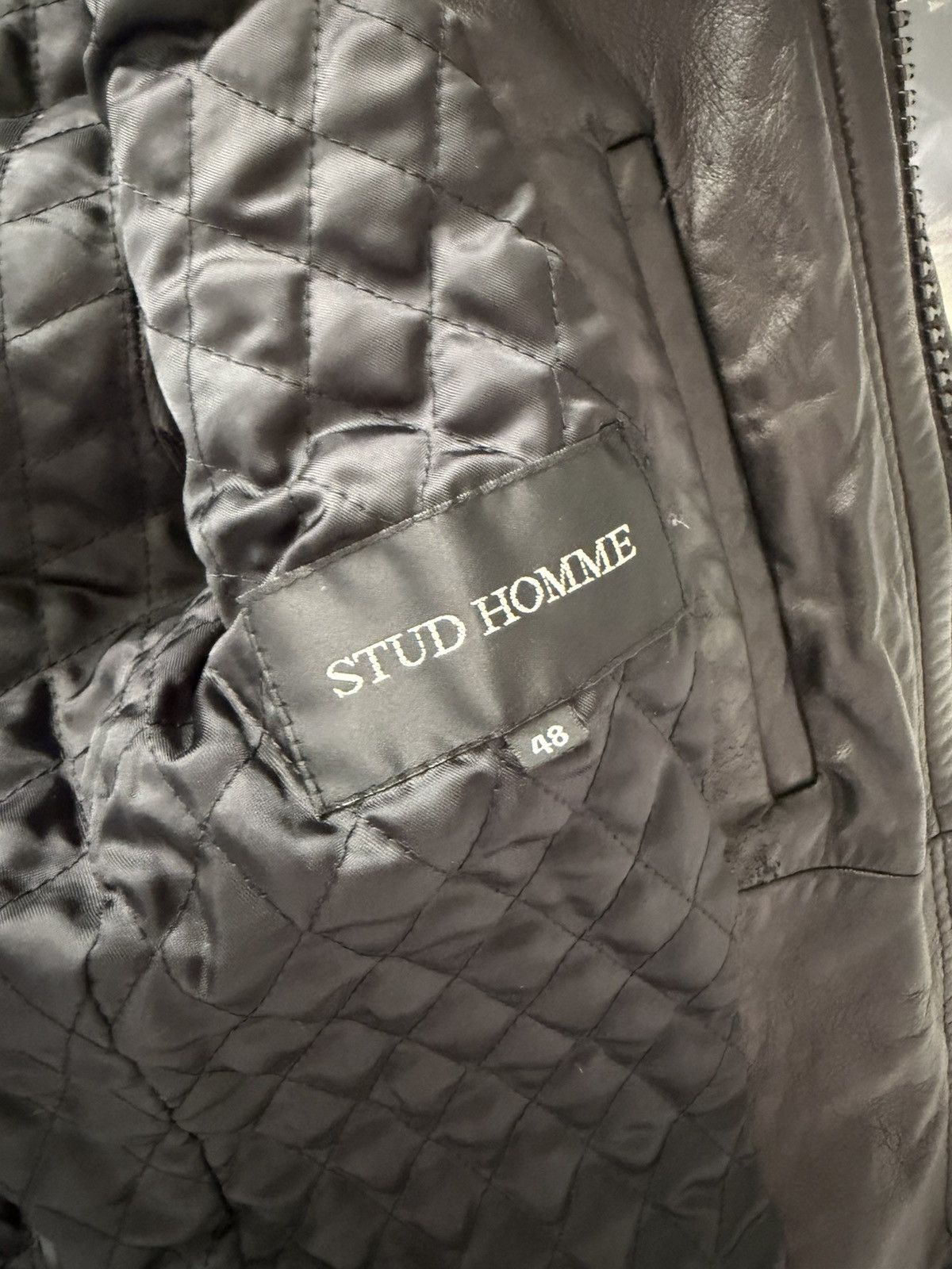 Hedi Slimane Stud Homme L-Zip Leather Jacket Size US M / EU 48-50 / 2 - 10 Thumbnail