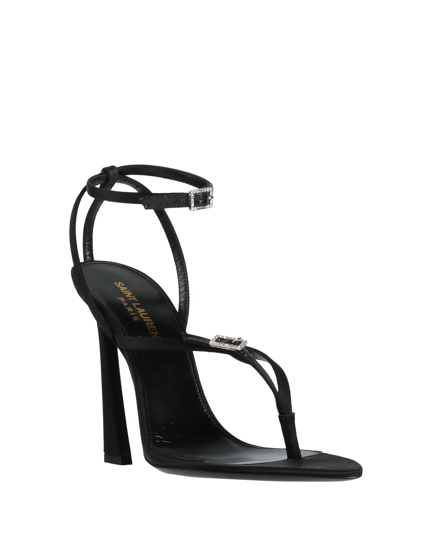 Saint Laurent Paris o1s1wg111024 Nadja Crepe Satin Sandals in Black Size US 5.5 / IT 35.5 - 2 Thumbnail