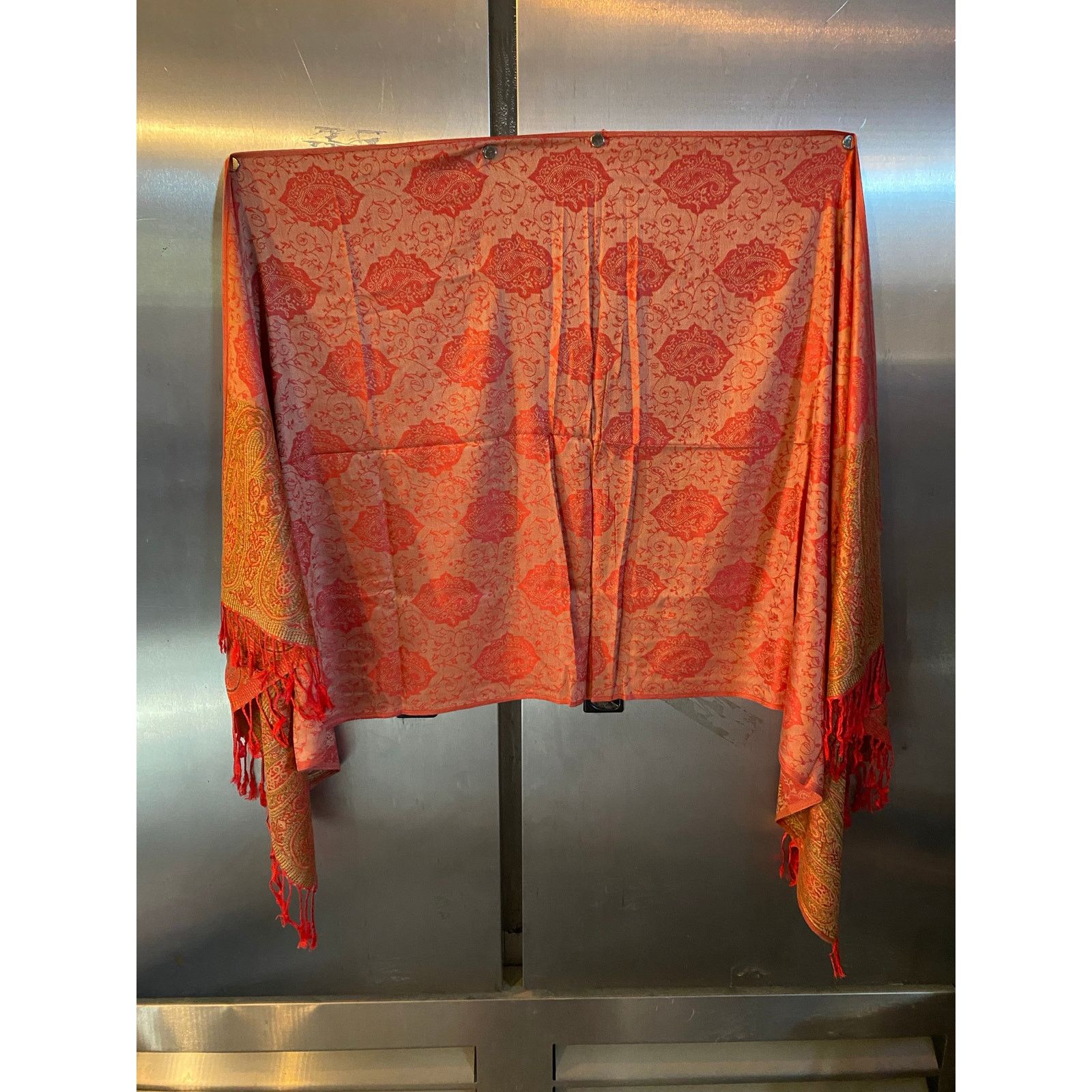 Other NEW 100% Cashmere Shawl Red & Gold Size ONE SIZE - 1 Thumbnail
