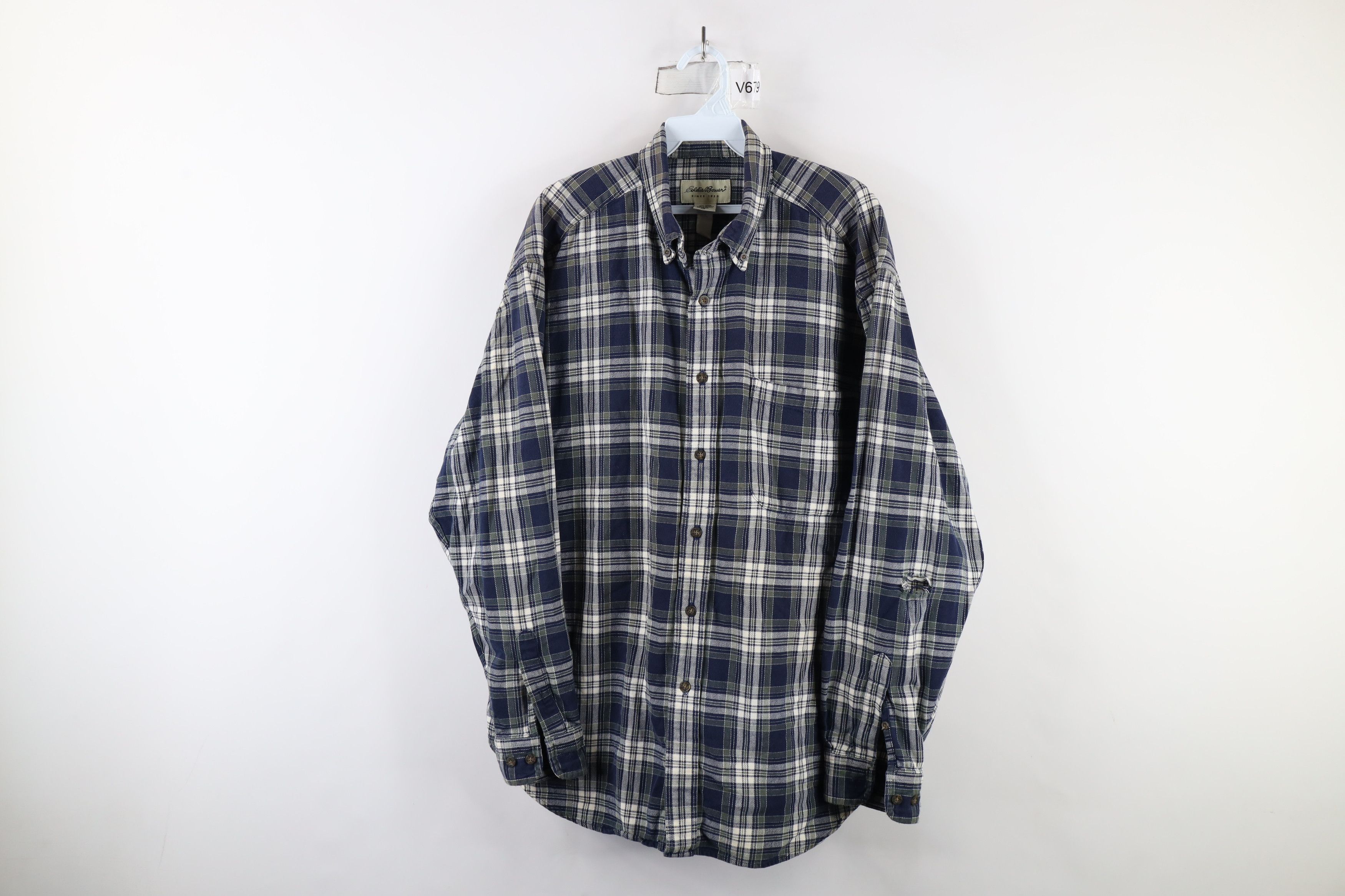 Eddie Bauer × Vintage Vintage 90s Eddie Bauer Heavyweight Button Shirt Plaid Size US L / EU 52-54 / 3 - 1 Thumbnail