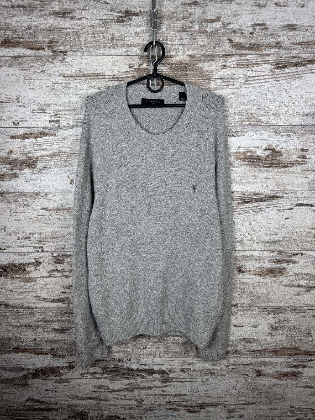 Allsaints Mens Vintage AllSaints Olnar crew sweater knitwear logo Size US L / EU 52-54 / 3 - 1 Thumbnail