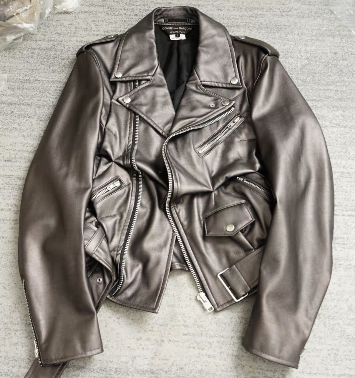 Comme des Garcons Comme des Garçons Pleated Faux Leather Jacket Size US S / EU 44-46 / 1 - 3 Thumbnail