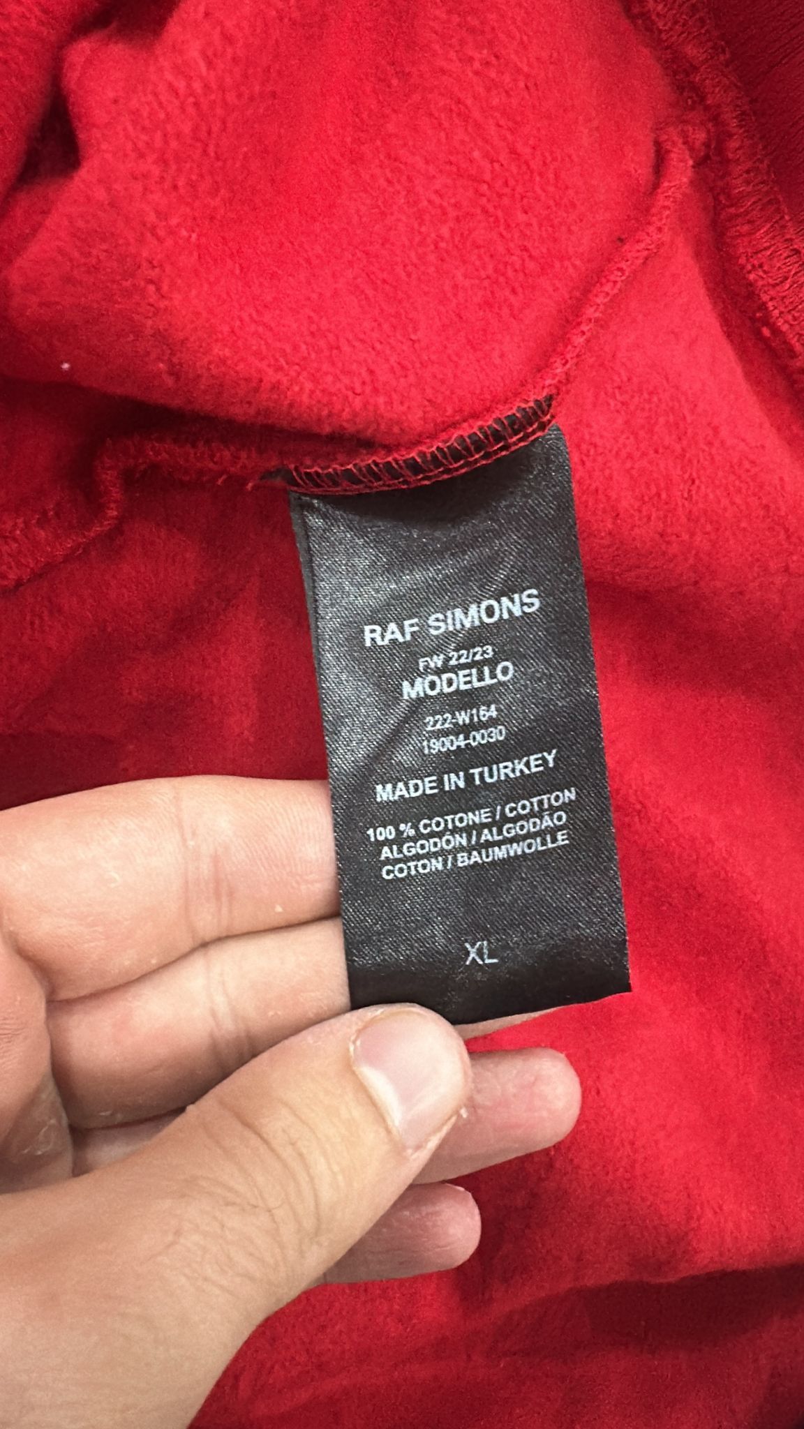 Raf Simons CC000021 Knot Hoodie in Red Rare Size US XL / EU 56 / 4 - 8 Thumbnail