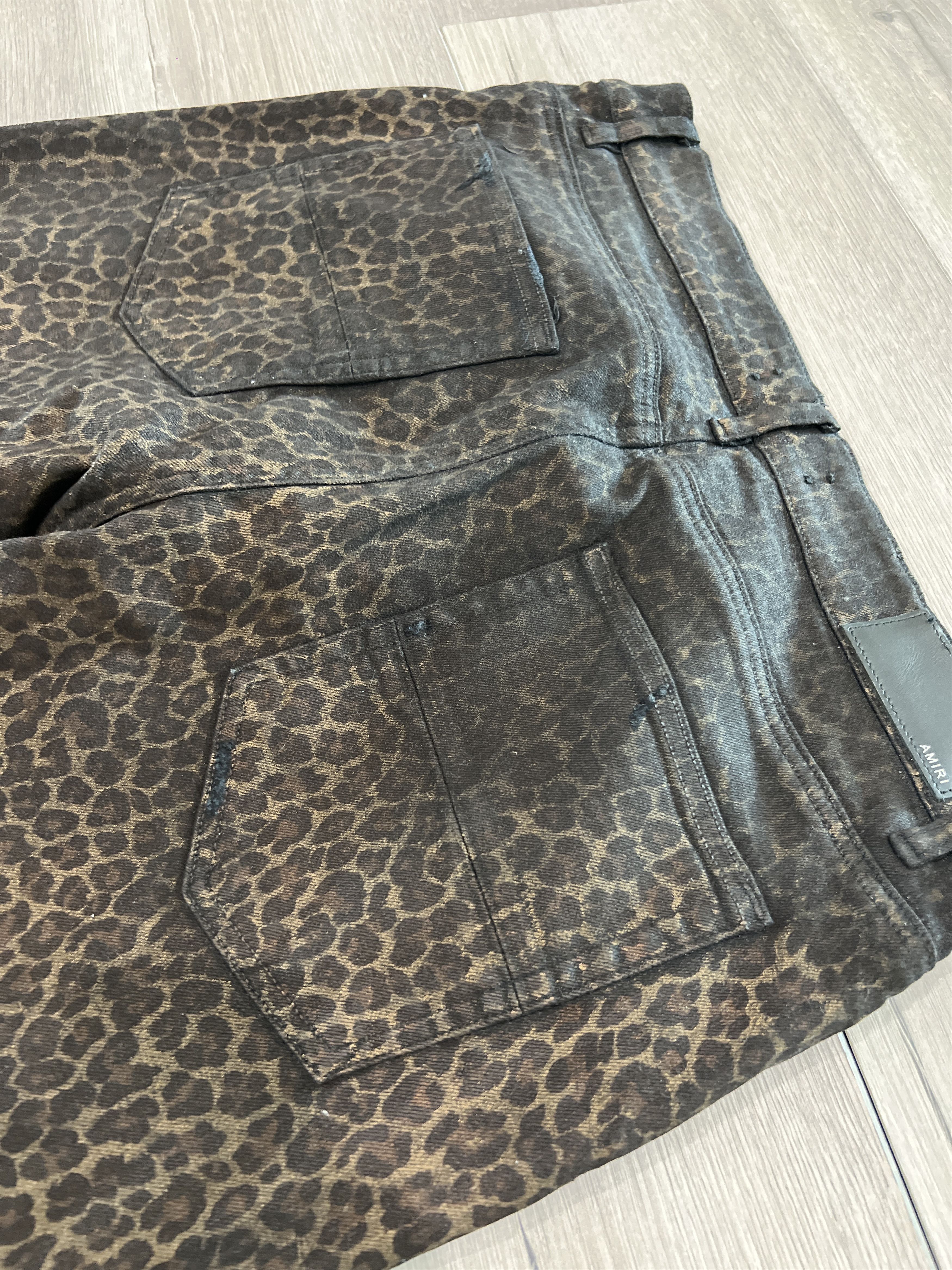 Amiri Broken Metallic Gold Leopard Denim Size US 38 / EU 54 - 6 Thumbnail
