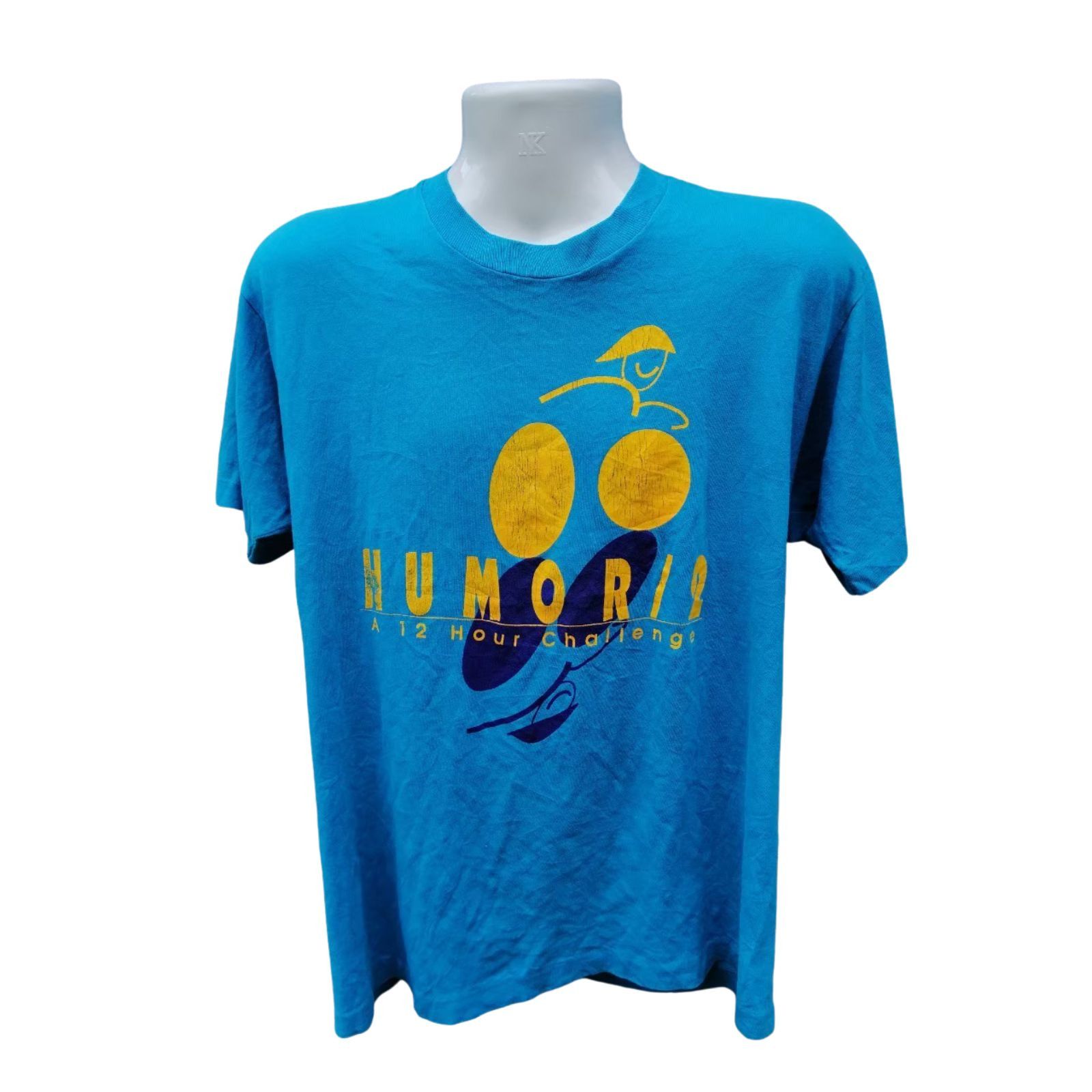 Fruit Of The Loom 80s 90s vintage t shirt humor/2 bicycle challenge sports Size US L / EU 52-54 / 3 - 1 Thumbnail