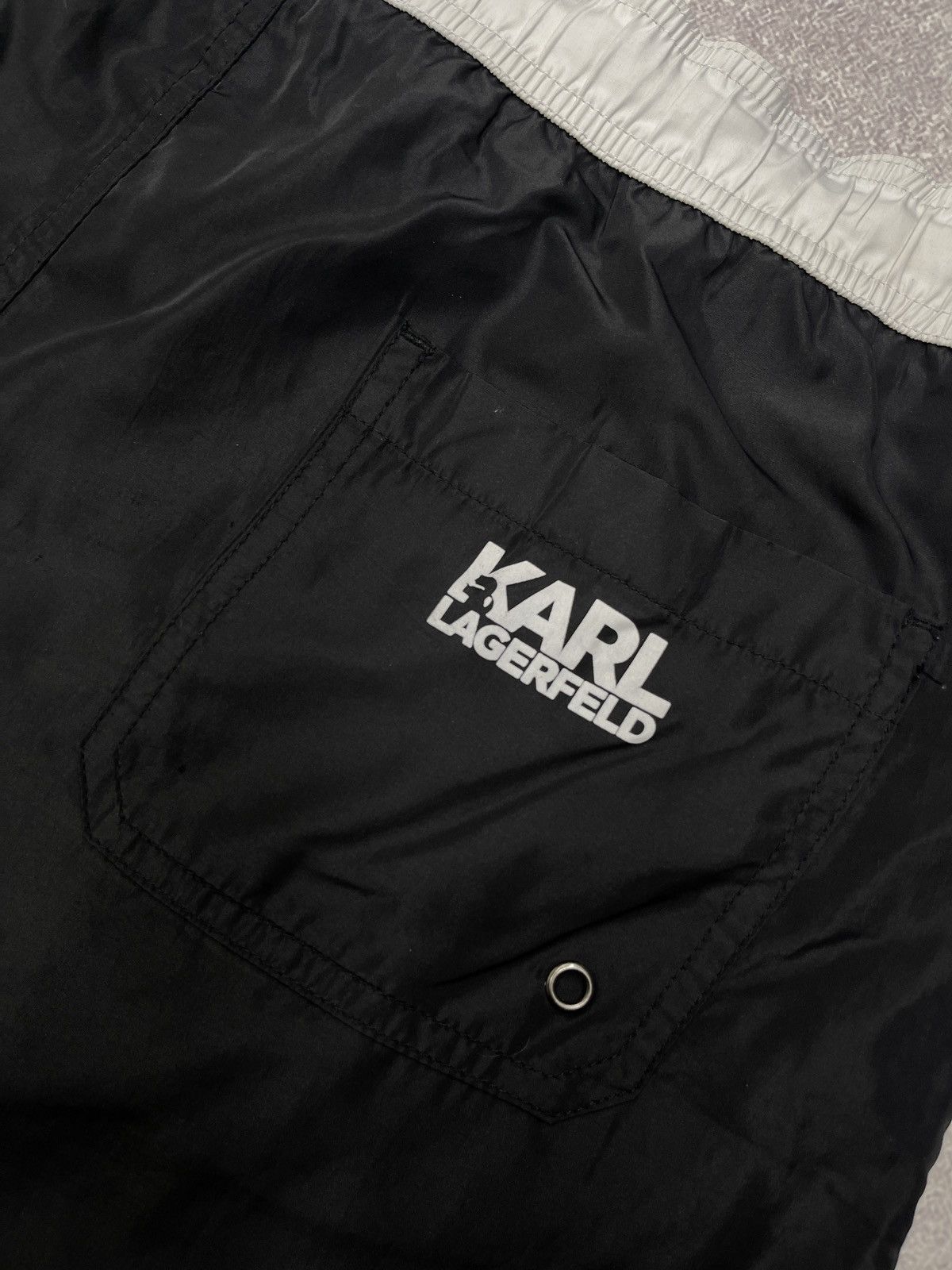 Designer × Karl Lagerfeld Mens Karl Lagerfeld Beachwear Black Shorts Big Logo Size M Size US 32 / EU 48 - 6 Thumbnail