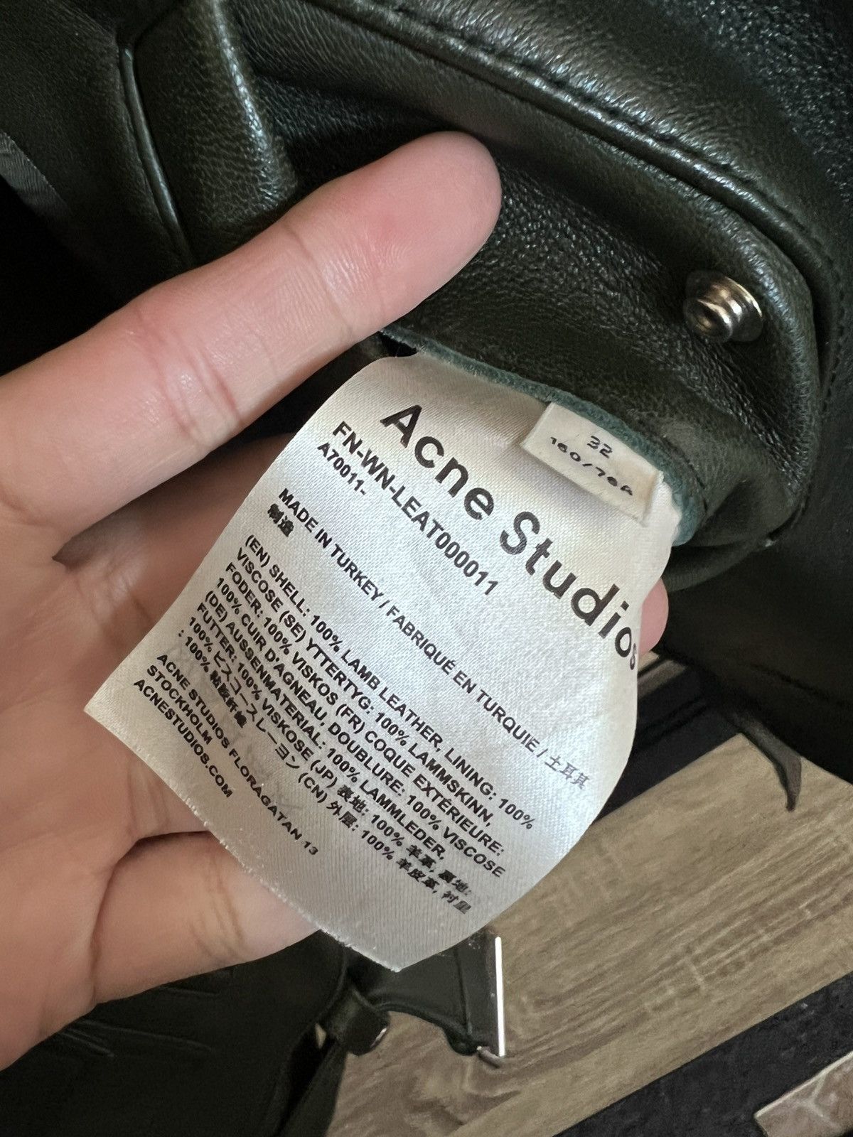 Acne Studios ACNE STUDIOS - Dark Green Moto Biker Jacket Size US S / EU 44-46 / 1 - 7 Thumbnail