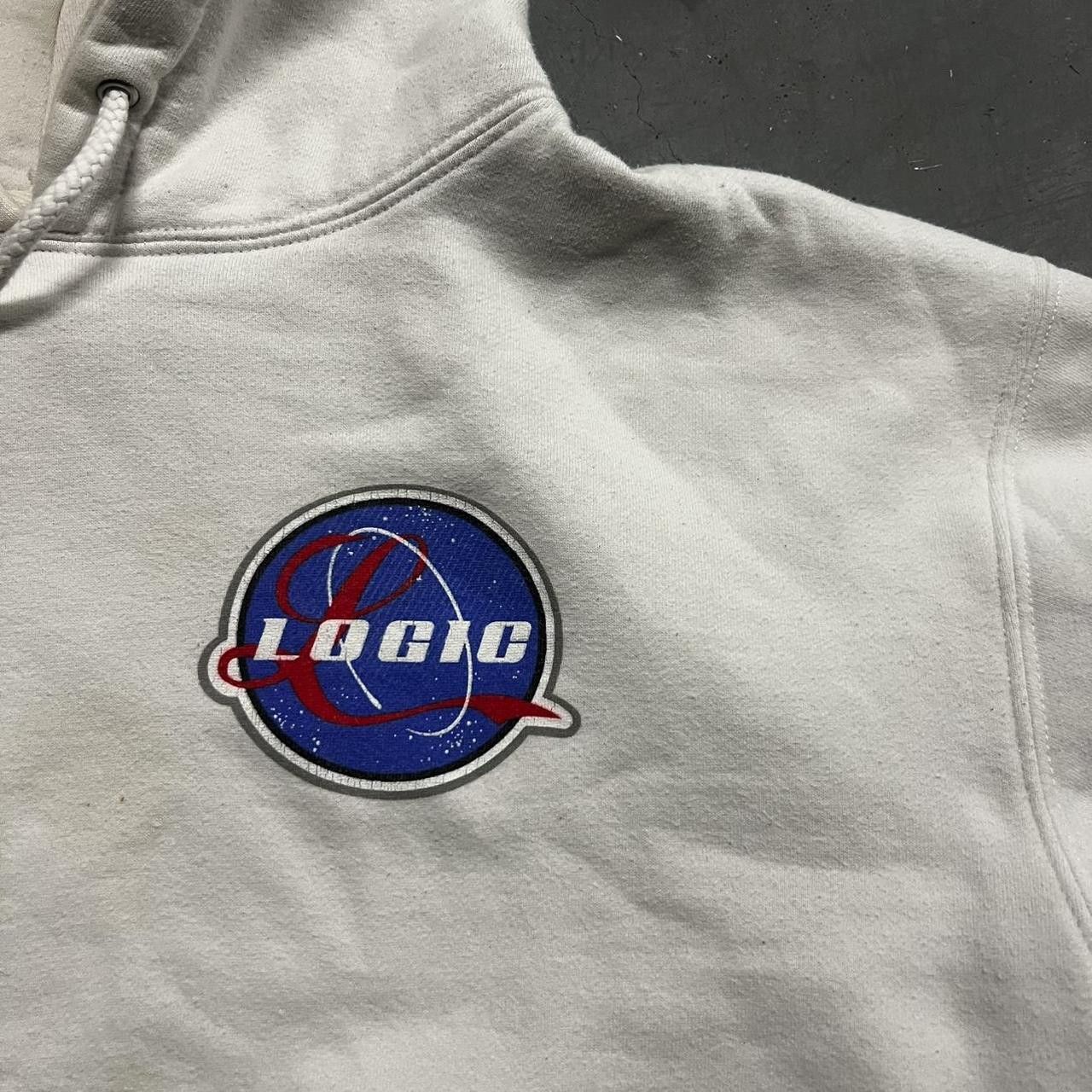 Japanese Brand × Vintage Vintage Y2K Logic Rapper Tour Streetwear White Hoodie! Size US XL / EU 56 / 4 - 2 Thumbnail