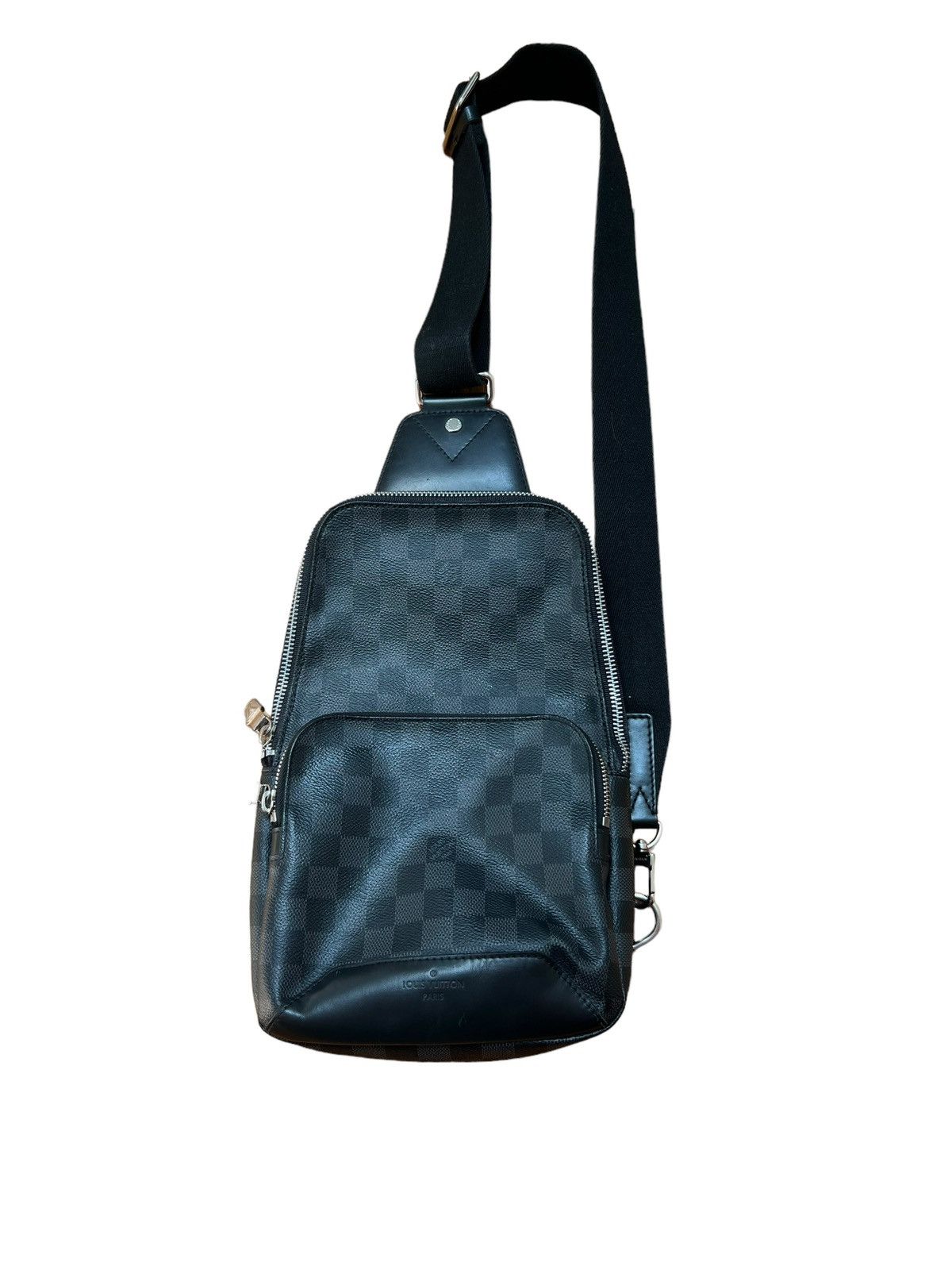 image of Louis Vuitton Damier Graphite Avenue Sling Bag in Black, Men's
