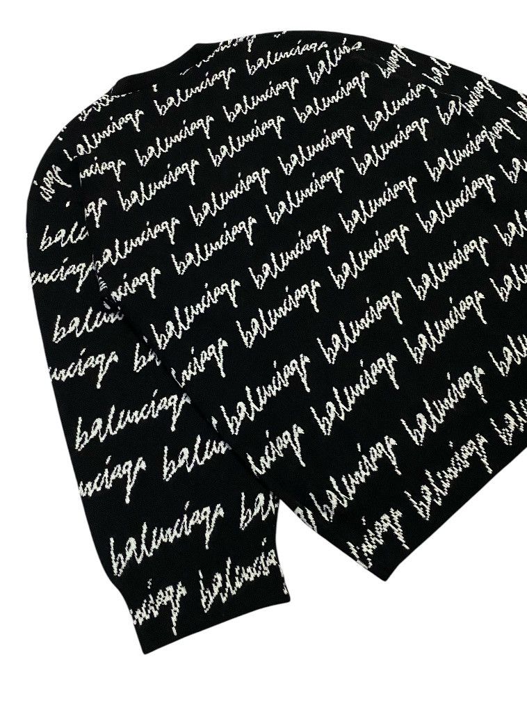 Balenciaga Balenciaga Wool Scribble Logo Sweater Size US M / EU 48-50 / 2 - 24 Thumbnail