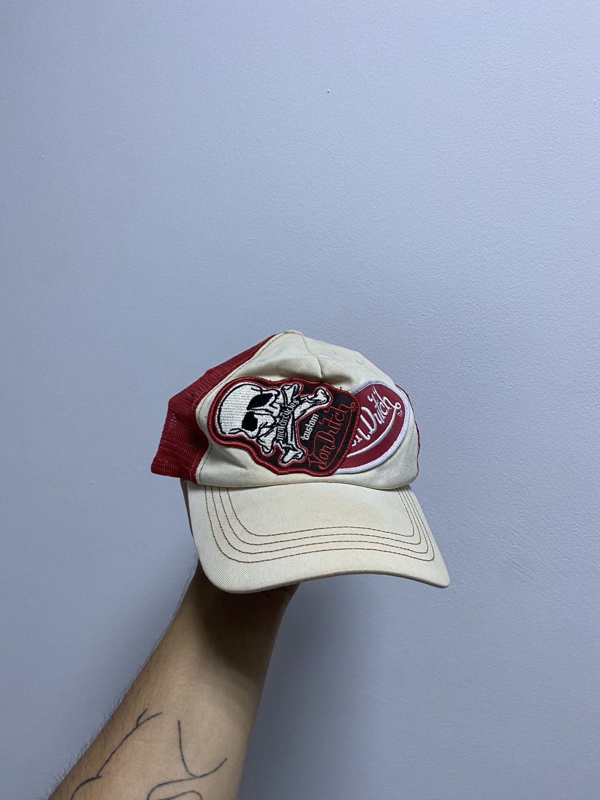 Vintage × Von Dutch Von Dutch Skull Vintage Big Logo Cap Hat Y2K skate Size ONE SIZE - 1 Thumbnail