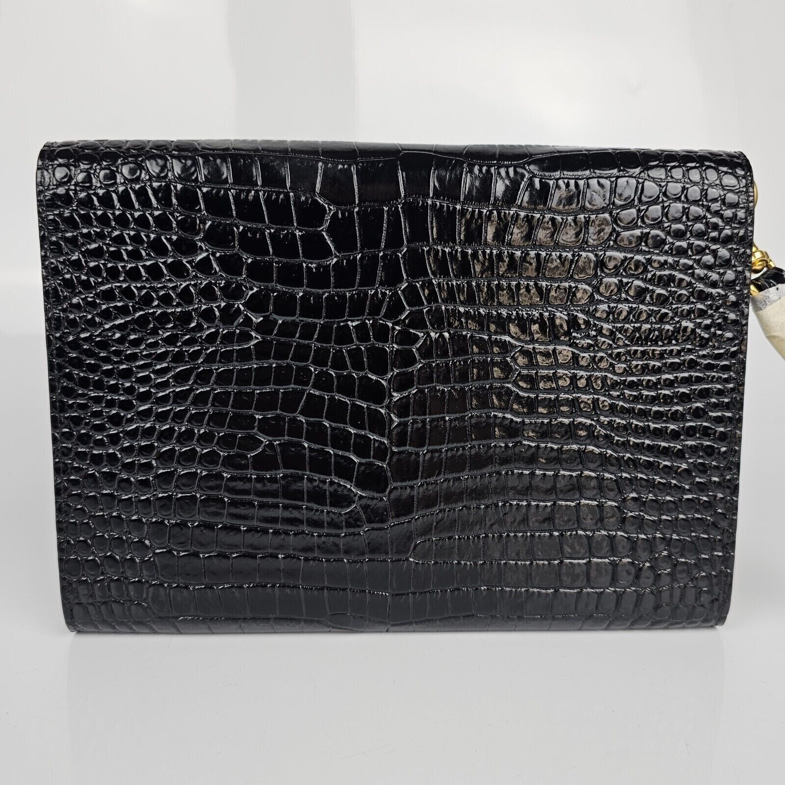 Saint Laurent Paris SAINT LAURENT Cassandre Black Embossed Leather Pouch Size ONE SIZE - 5 Thumbnail