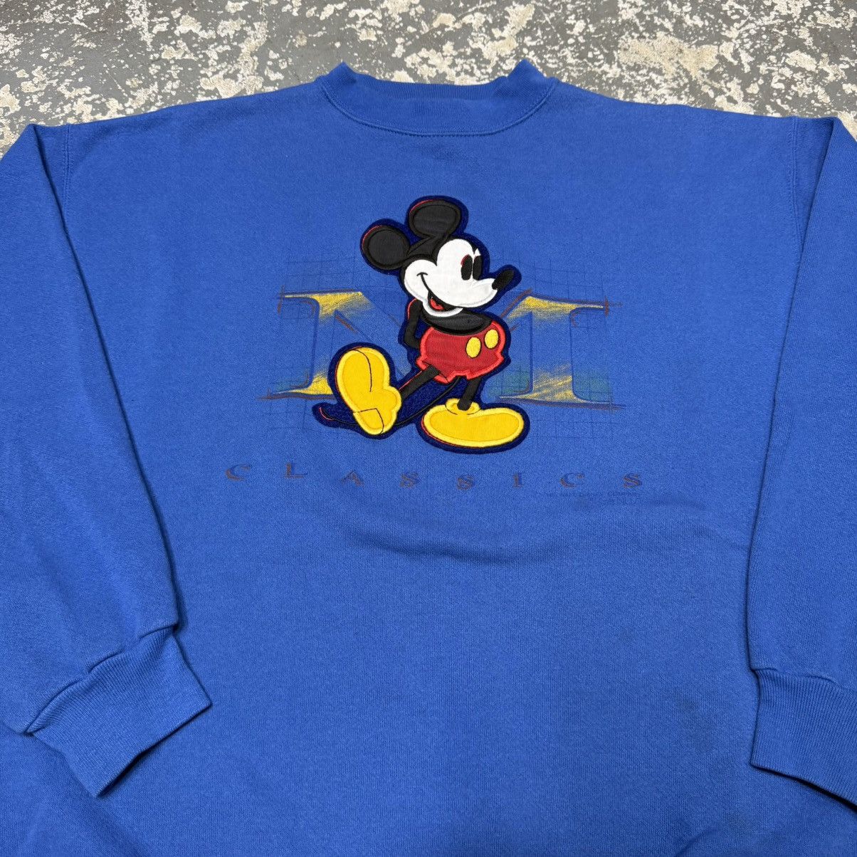 Disney Vintage Disney Mickey Mouse Blue Crewneck Sweatshirt 90s Size US XL / EU 56 / 4 - 8 Thumbnail