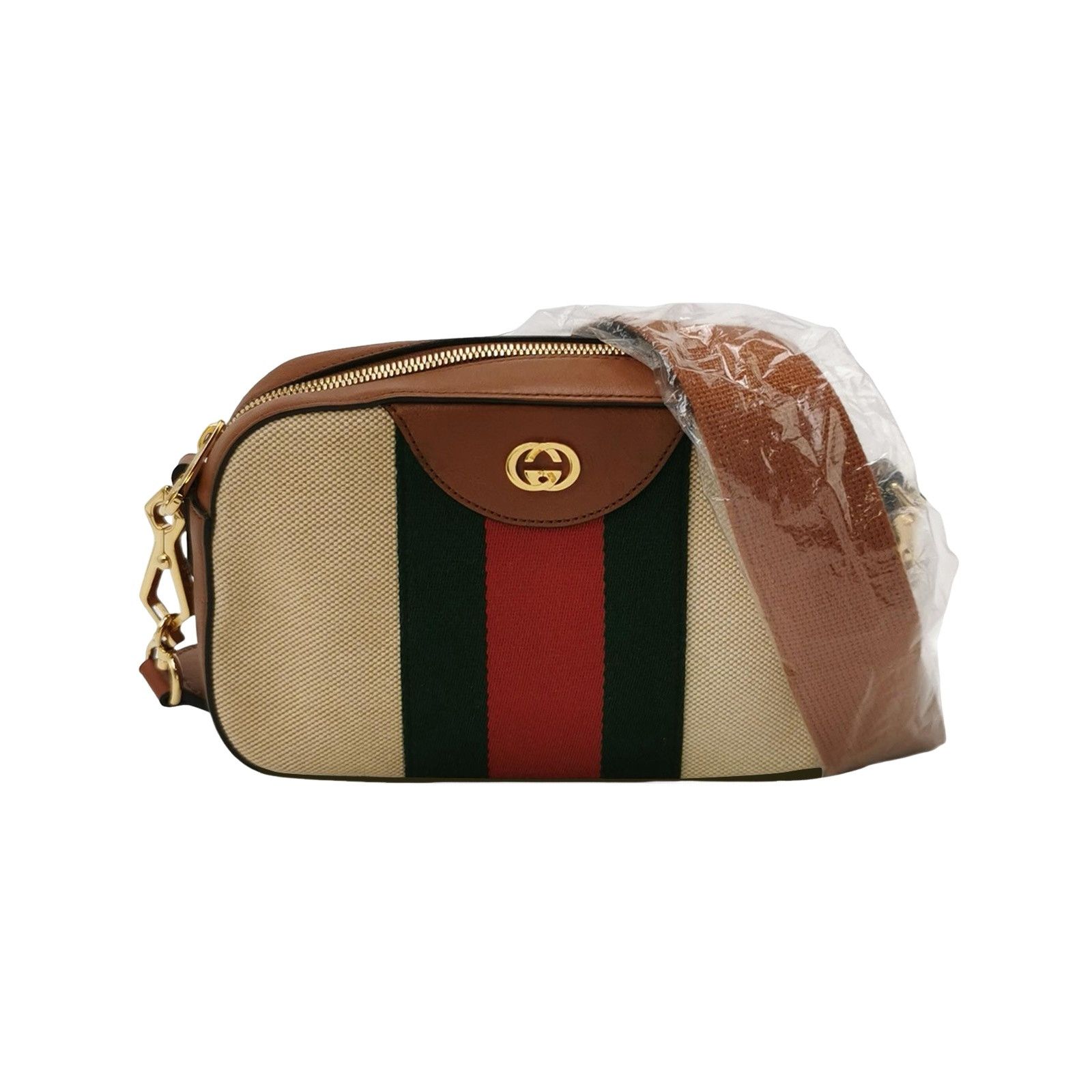 Gucci Gucci Striped Canvas Camera Bag Size ONE SIZE - 1 Thumbnail