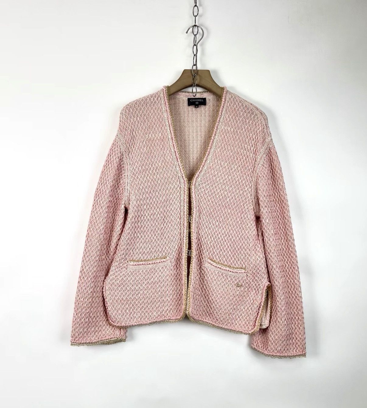 Chanel Chanel Cherry Blossom Pink Knit Cardigan Coat K12 Size S / US 4 / IT 40 - 1 Thumbnail