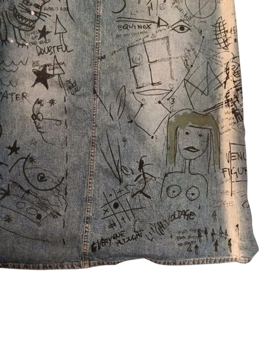 Dolce & Gabbana F/W 2000 GRAFFITI DENIM MAXI SKIRT Size 30" / US 8 / IT 44 - 6 Thumbnail