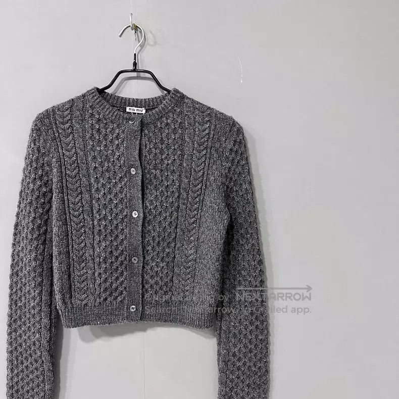 Miu Miu Miu Miu 38 Dark gray wool cardigan coat Size M / US 6-8 / IT 42-44 - 2 Thumbnail