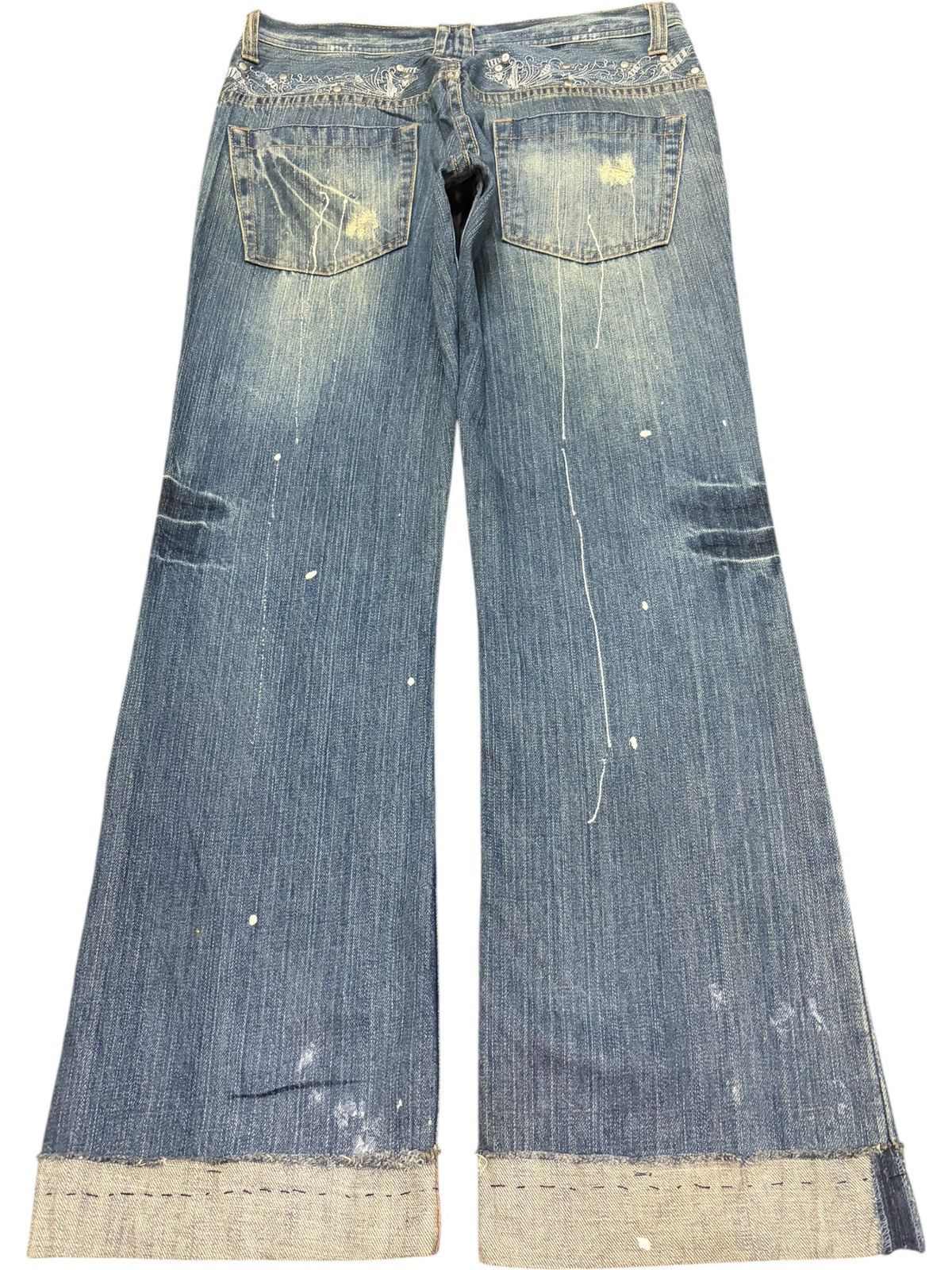 Hysteric Glamour Vintage Japanese Brand Bleach Distress Flare Jeans Size 31" - 2 Thumbnail