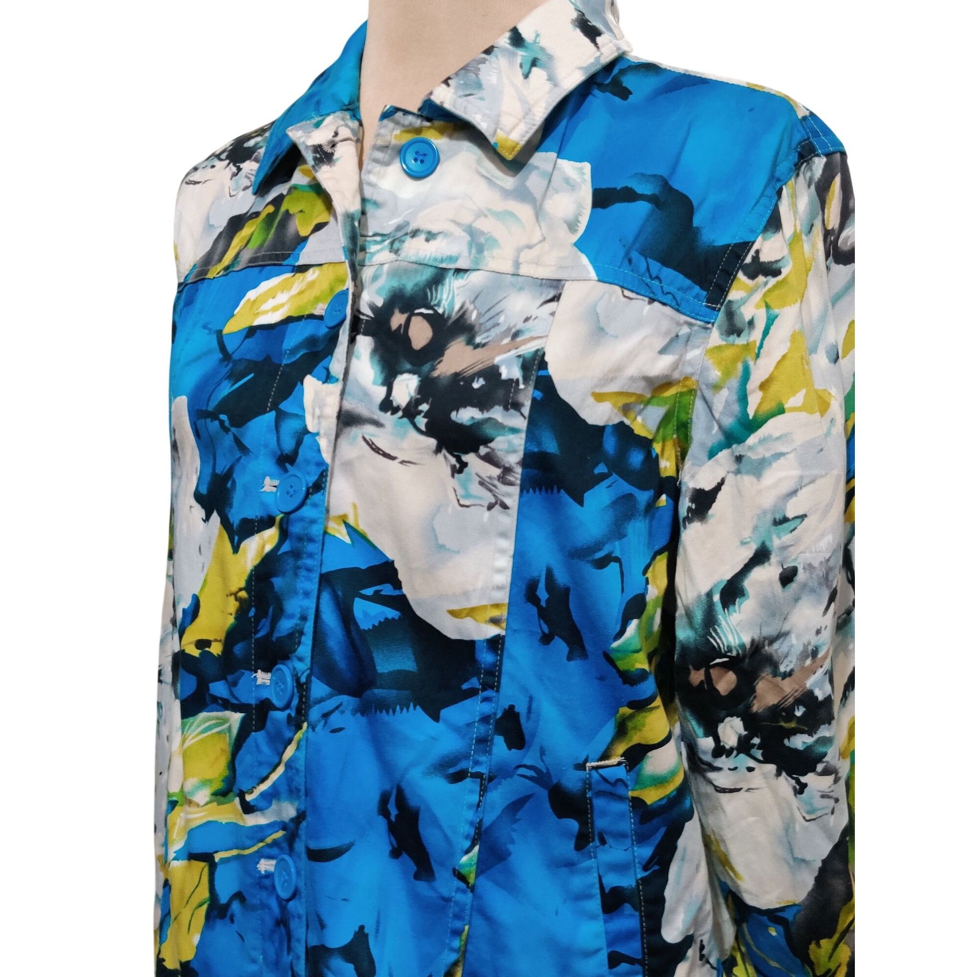 Coldwater Creek Coldwater Creek M Womens Jacket Painterly Floral Print Cotto Size M / US 6-8 / IT 42-44 - 6 Thumbnail