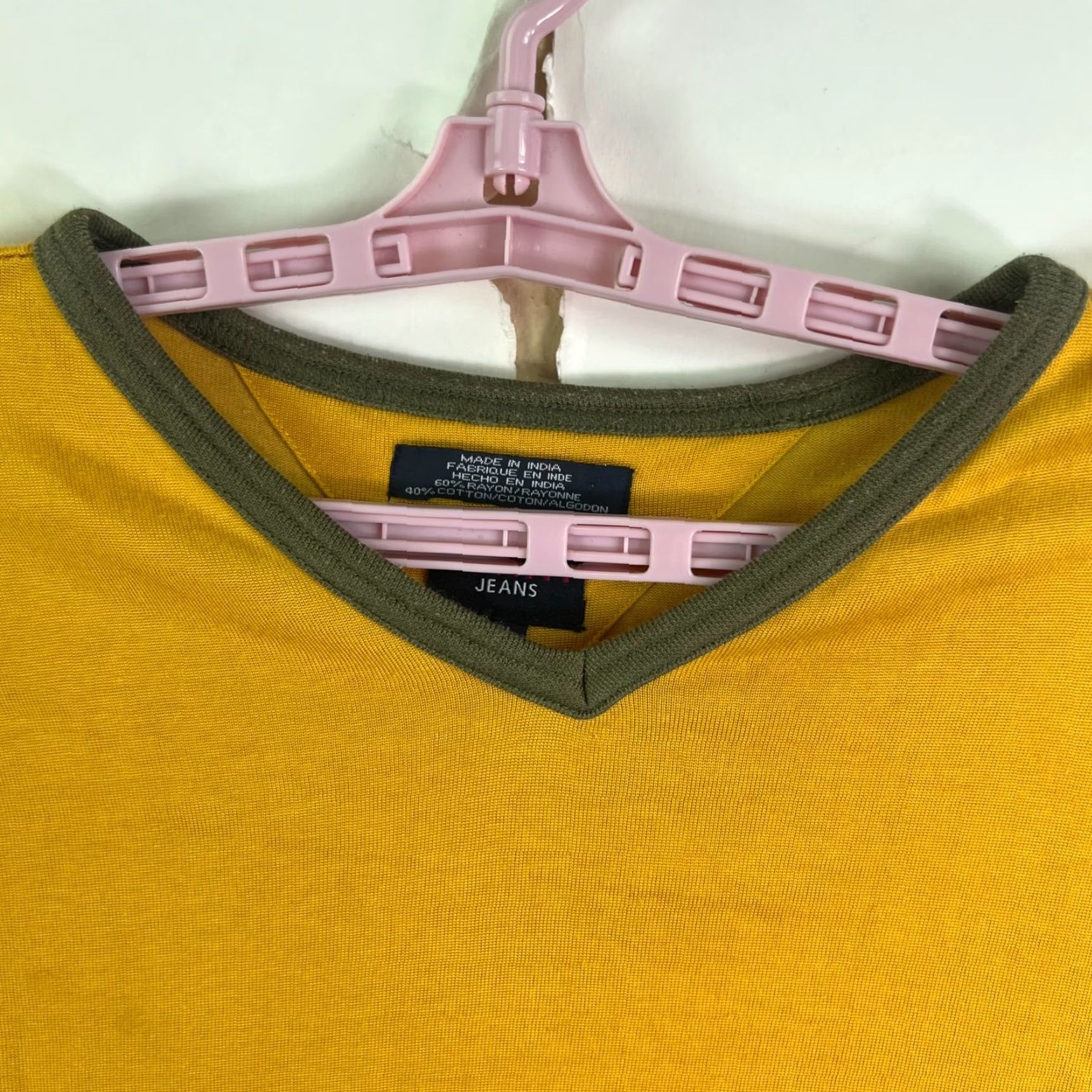 Tommy Hilfiger Tommy Hilfiger HS Jersey T-Shirt Mens XL Yellow Distressed Vintage Jersey Striped Embroidered Logo 5 Seconds of Summer Womens? Size US XL / EU 56 / 4 - 3 Thumbnail