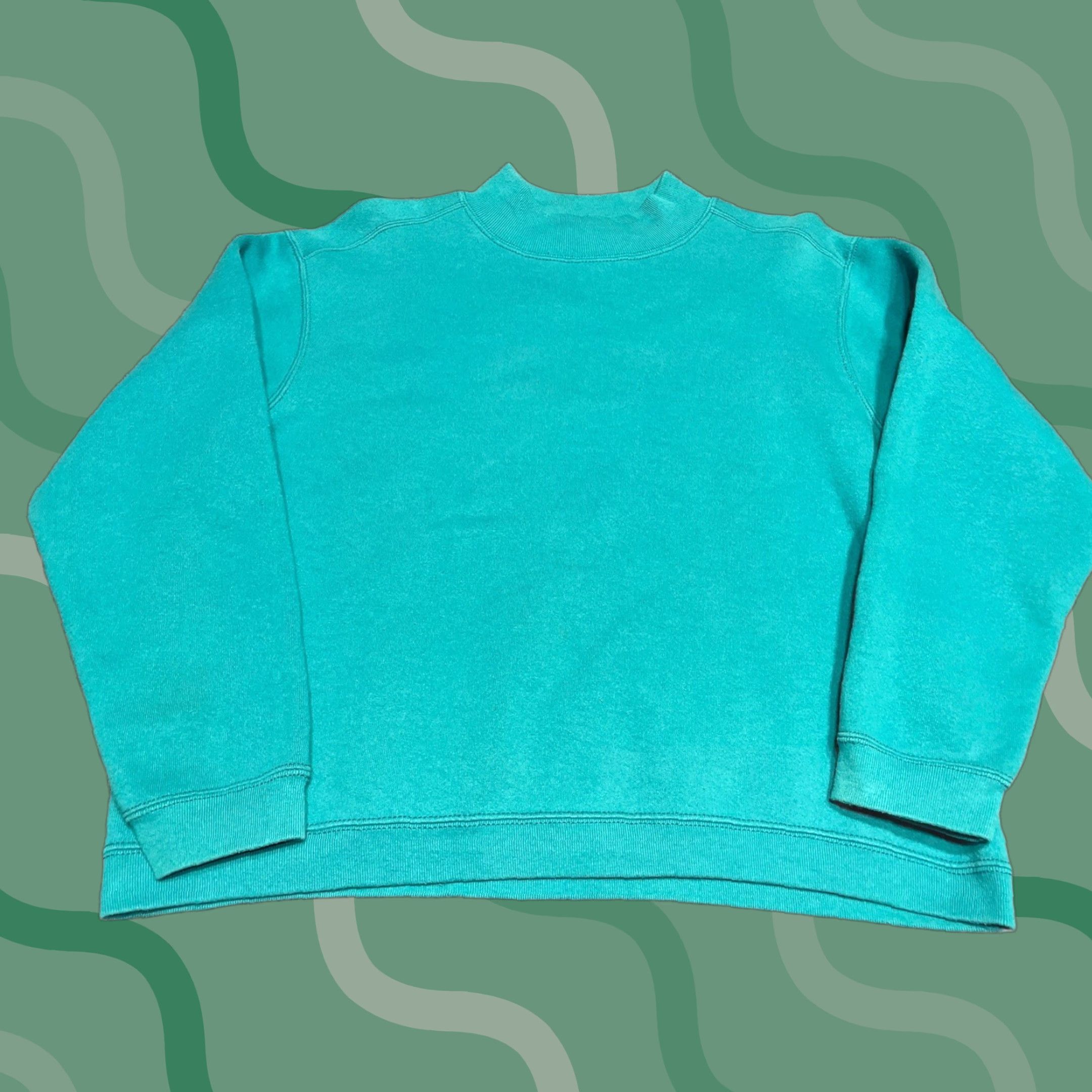Altea VINTAGE Sweatshirt Mens L Teal 80s 90s Casualwear Boxy Knit Crew Neck Cotton Polyester Pullover Regular Long Sleeve Green 80s 90s Mens Size US L / EU 52-54 / 3 - 1 Thumbnail
