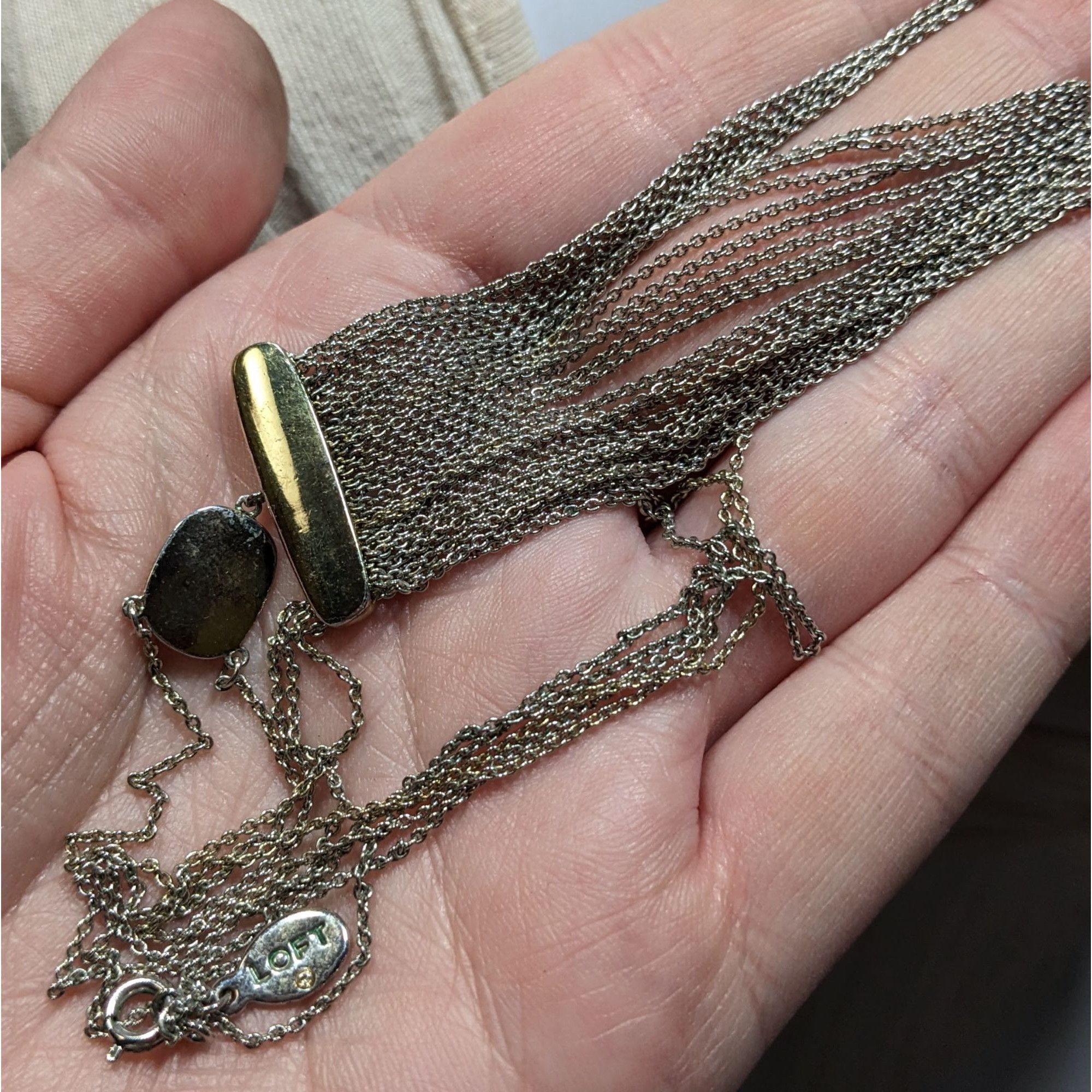Loft Loft Boho Chic Long Silver Tone Tassel Pendant Necklace With Size ONE SIZE - 3 Thumbnail