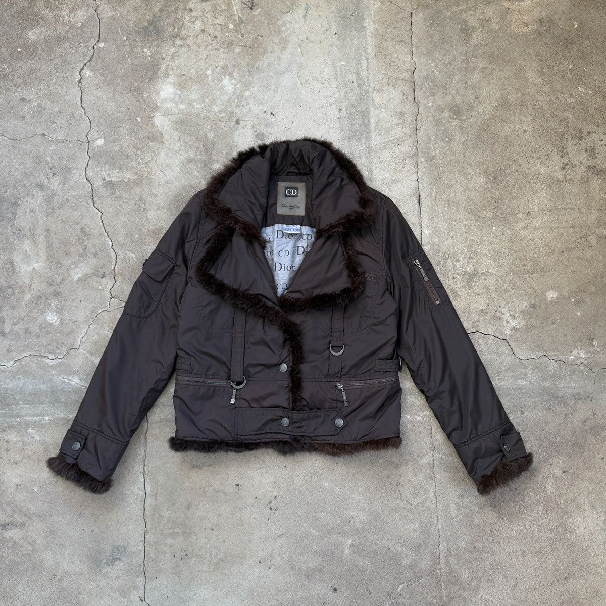 Christian Dior Monsieur Vintage 90’s Christian Dior Paris Real Fur/Nylon Jacket Size L / US 10 / IT 46 - 1 Thumbnail