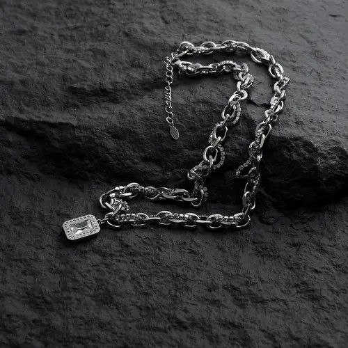 Jewelry Silver Chain Necklace with Pendant Size ONE SIZE - 5 Thumbnail