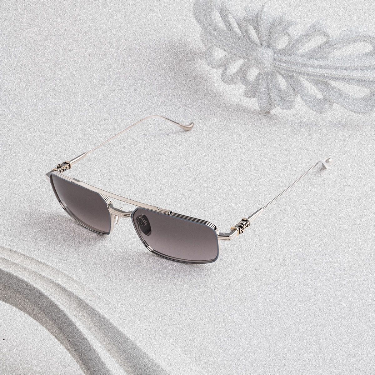 Chrome Hearts CHROME HEARTS LICK'N SHINY SILVER SUNGLASSES Size ONE SIZE - 2 Thumbnail