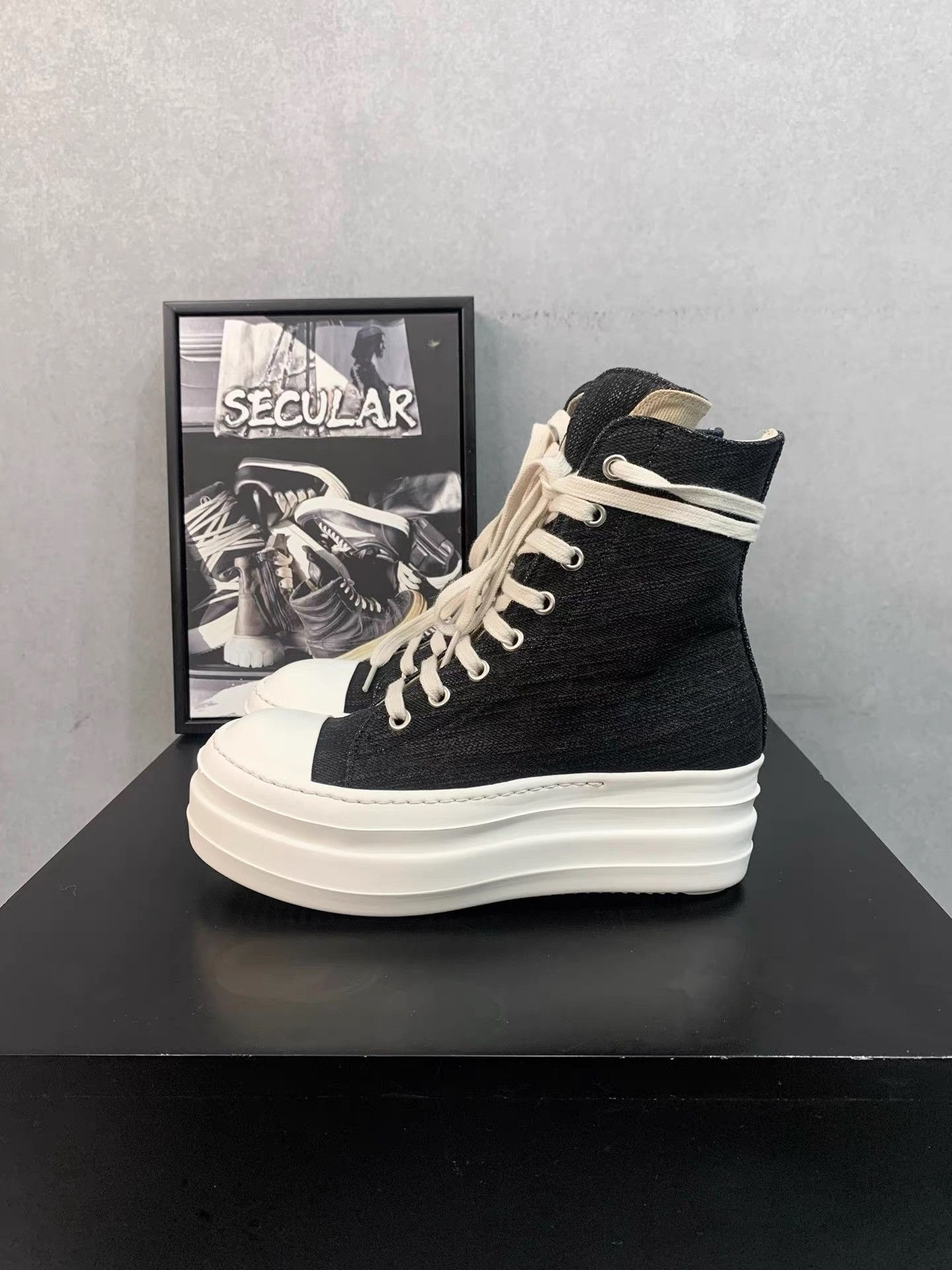 Rick Owens Rick Owens Waxed Double Stacked Ramones K34 Size US 6 / IT 36 - 2 Thumbnail