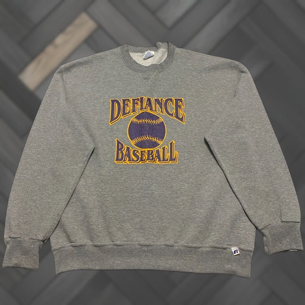 Russell Athletic VINTAGE Russell Athletic Crewneck Sweatshirt Mens XL Gray Logo 90s College University USA American Football Baseball Theme Pullover Casual Athletic Size US XL / EU 56 / 4 - 1 Thumbnail