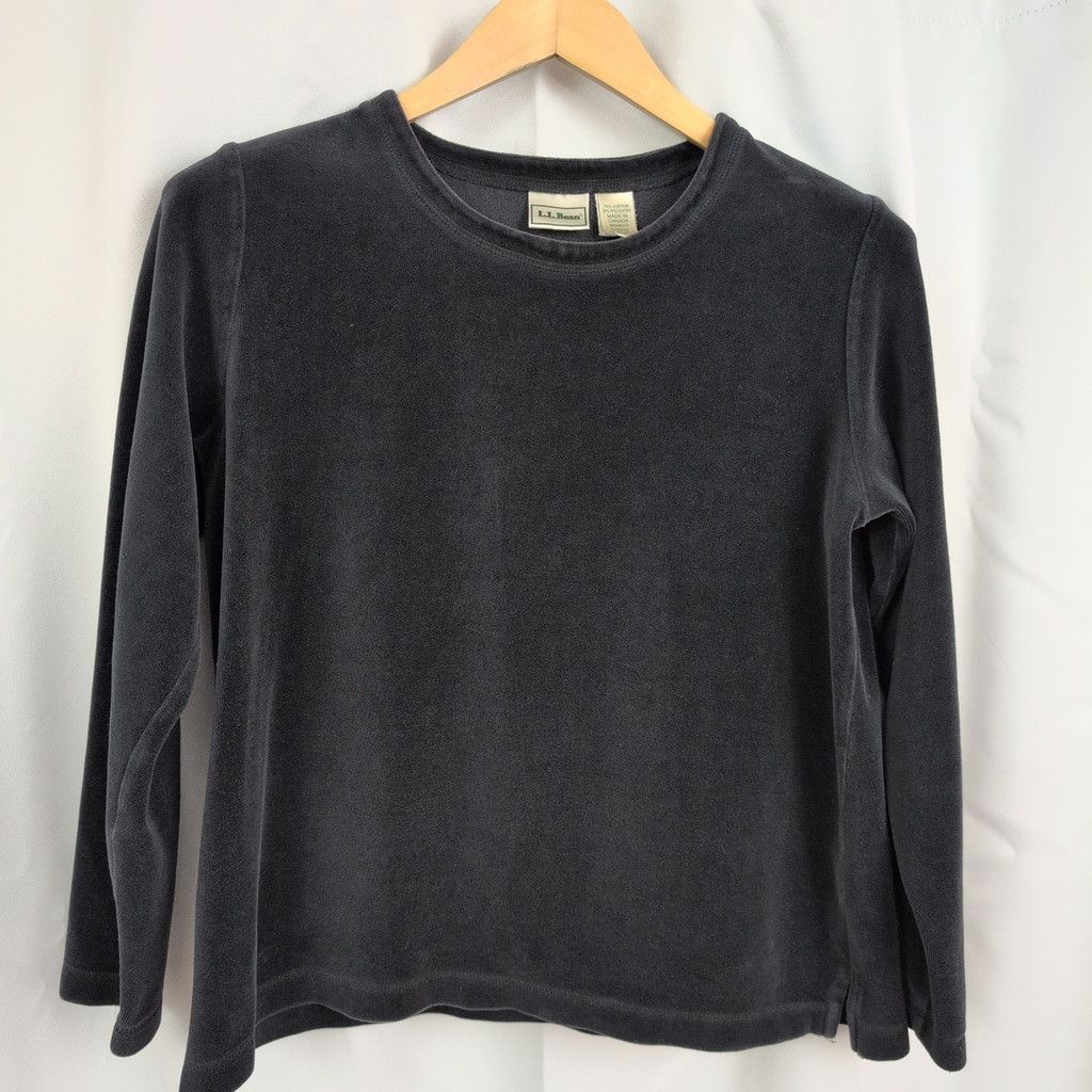 L.L. Bean × Vintage Vintage LL Bean Canadian Made Black Velour Top Medium Size M / US 6-8 / IT 42-44 - 4 Thumbnail