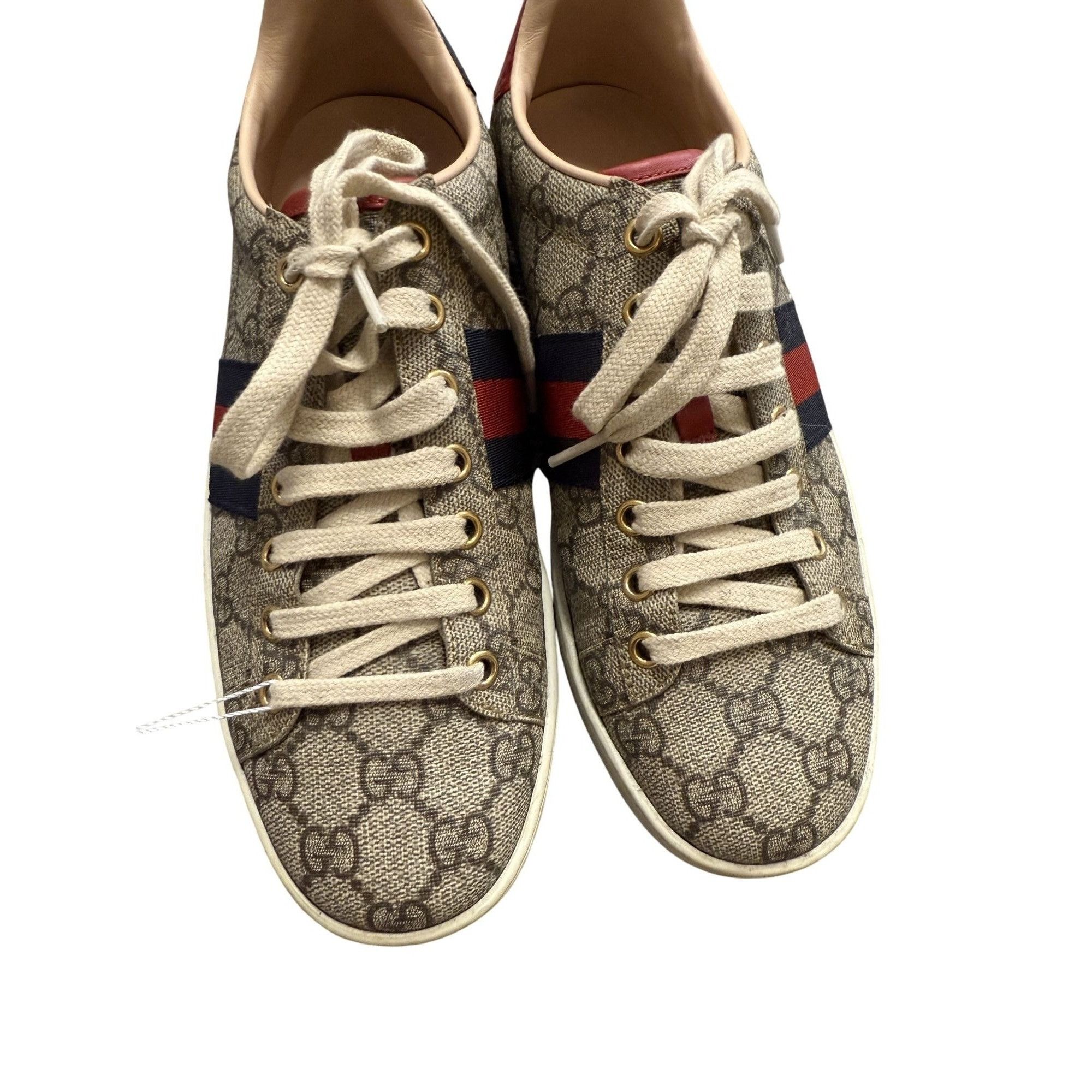 Gucci Gucci Womens GG Supreme Canvas Ace Sneakers Size 37.5 Red & Size US 7.5 / IT 37.5 - 12 Thumbnail