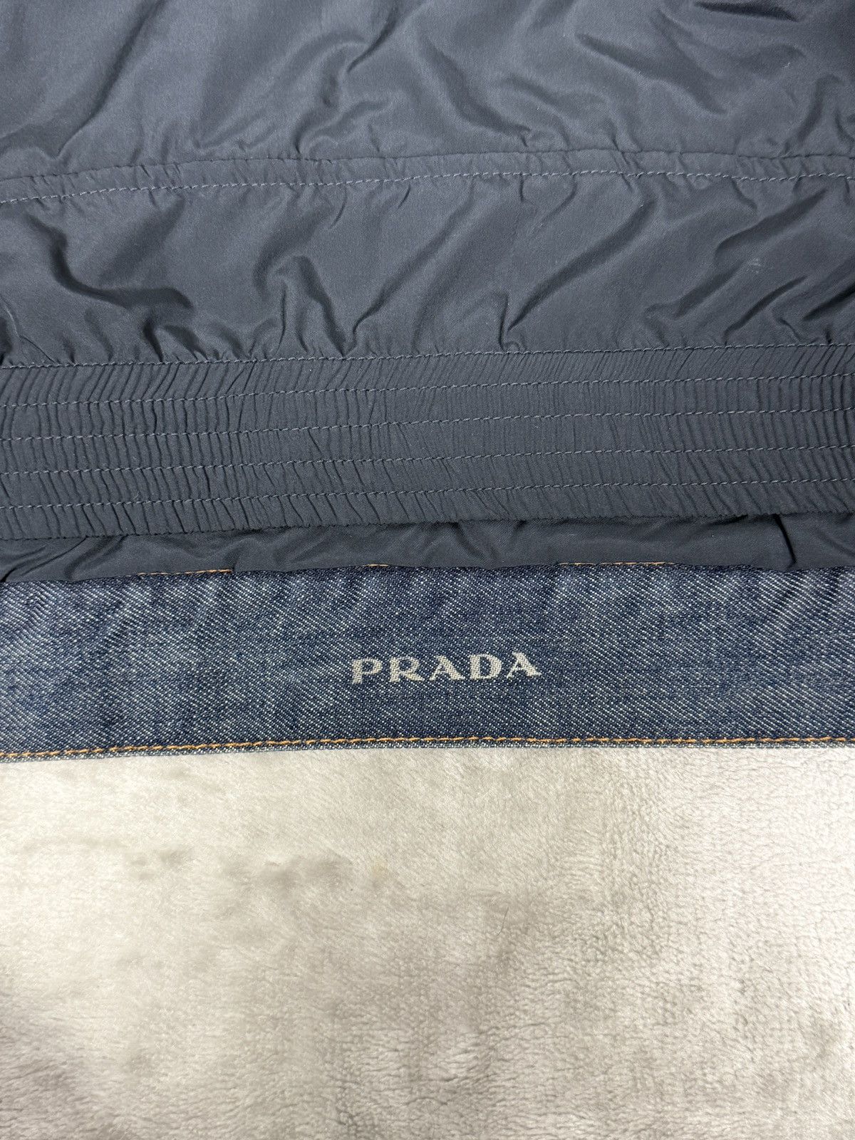 Prada Prada A/W2005 Distressed Indigo Nylon Lining Denim Jacket Size US L / EU 52-54 / 3 - 12 Thumbnail