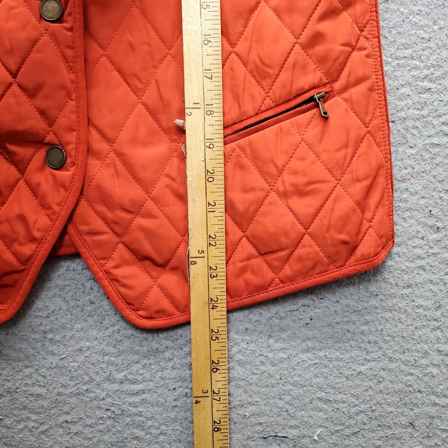 Talbots Talbots Quilted Vest Womens Medium Orange Lined Stretch Snap Front Size M / US 6-8 / IT 42-44 - 3 Thumbnail