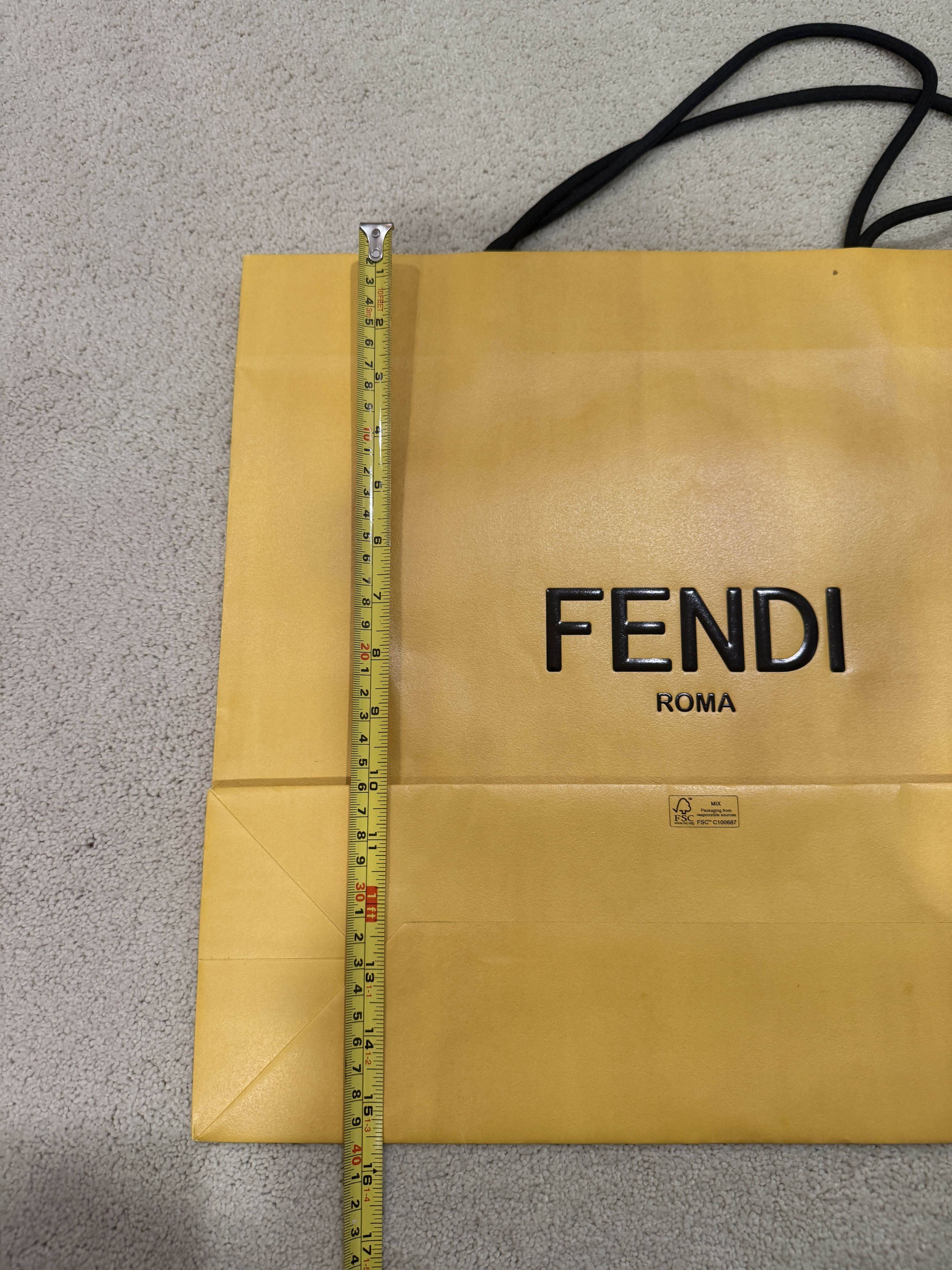 Fendi Authentic Large Fendi Yellow Gift Paper Shopping Bag Size ONE SIZE - 3 Thumbnail