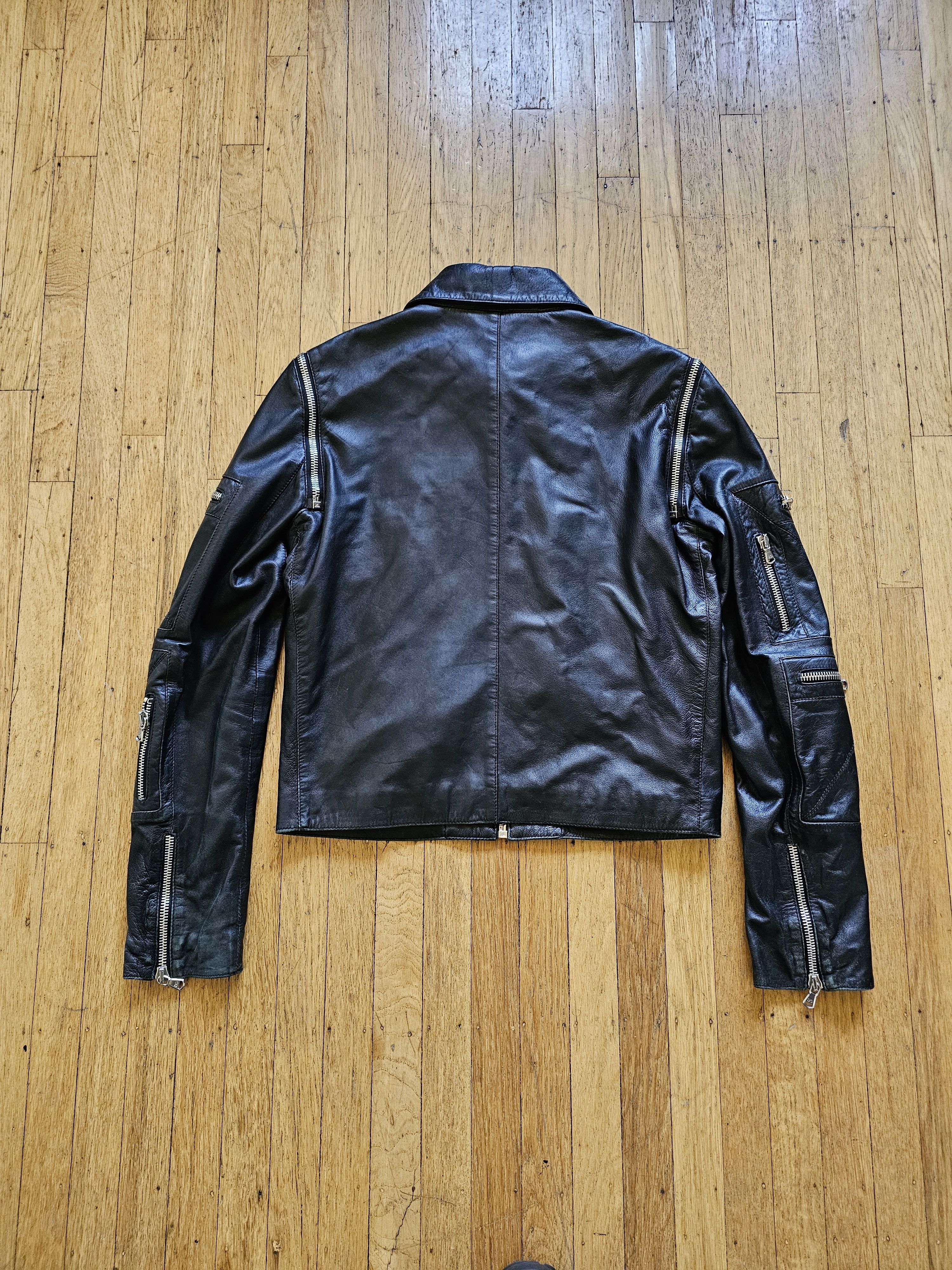 Dolce & Gabbana D&G 2002 Convertible Leather Moto Jacket Size US M / EU 48-50 / 2 - 2 Thumbnail