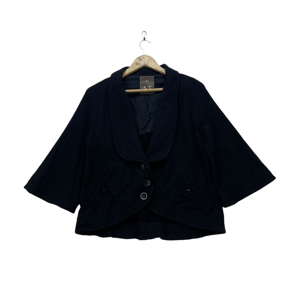 ATSURO TAYAMA × Designer × Japanese Brand 💥Japan Designer Atsuro Tayama Crop Drape Jacket Size M / US 6-8 / IT 42-44 - 1 Thumbnail