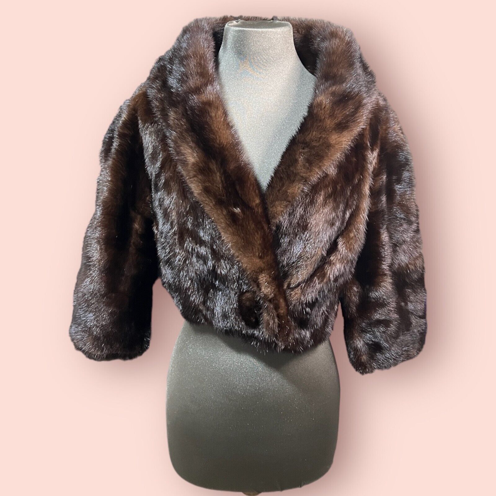 Vintage I. Magnin Vintage Mink Stole Cape Wrap Shrug Brown Size XS / US 0-2 / IT 36-38 - 1 Thumbnail
