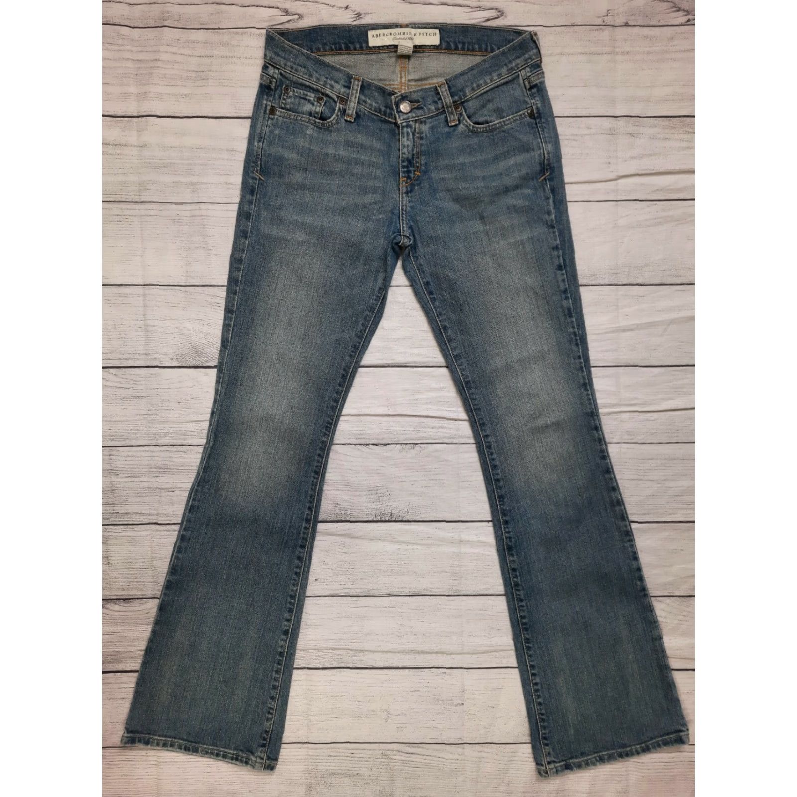 Abercrombie & Fitch VINTAGE Abercrombie & Fitch Women's Jeans Size 4 Denim Flared 29x32 Blue 2000s Womens Jeans Size 27" / US 4 / IT 40 - 4 Thumbnail
