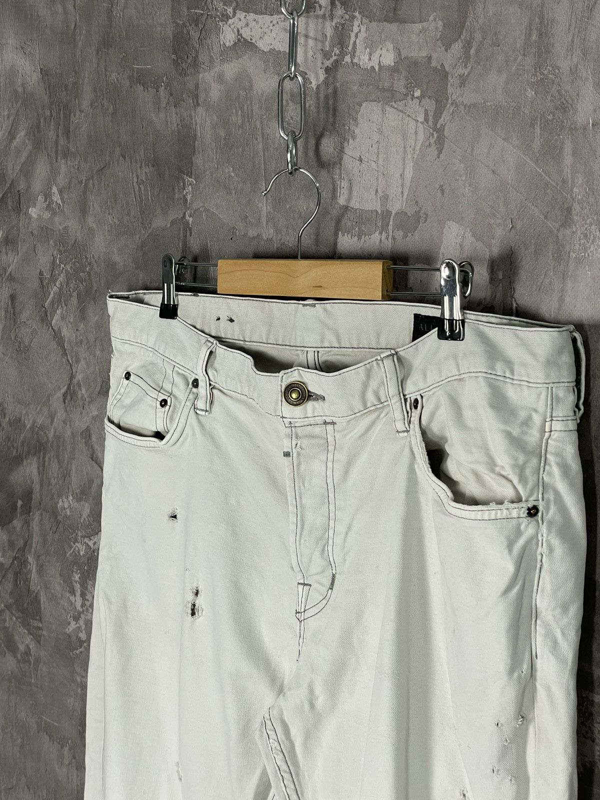 Allsaints All Saints Cigarette Danaged Distressed Knee Denim Pants Size US 36 / EU 52 - 8 Thumbnail