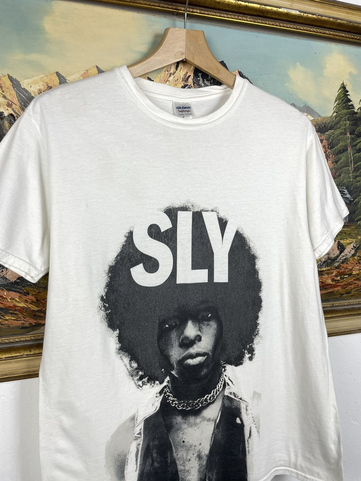 Vintage SLY The Family Stone Men Portrait Vintage Y2k White Tee Band Size US M / EU 48-50 / 2 - 5 Thumbnail