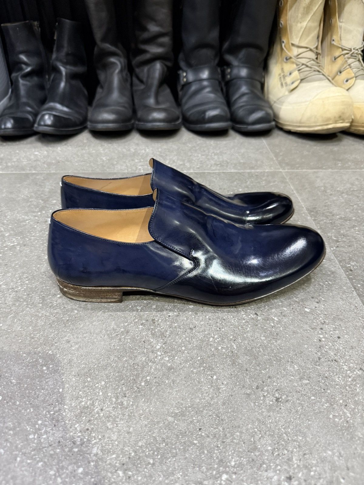 Maison Margiela Maison Margiela Blue Leather Slip On Size US 10 / IT 40 - 1 Thumbnail