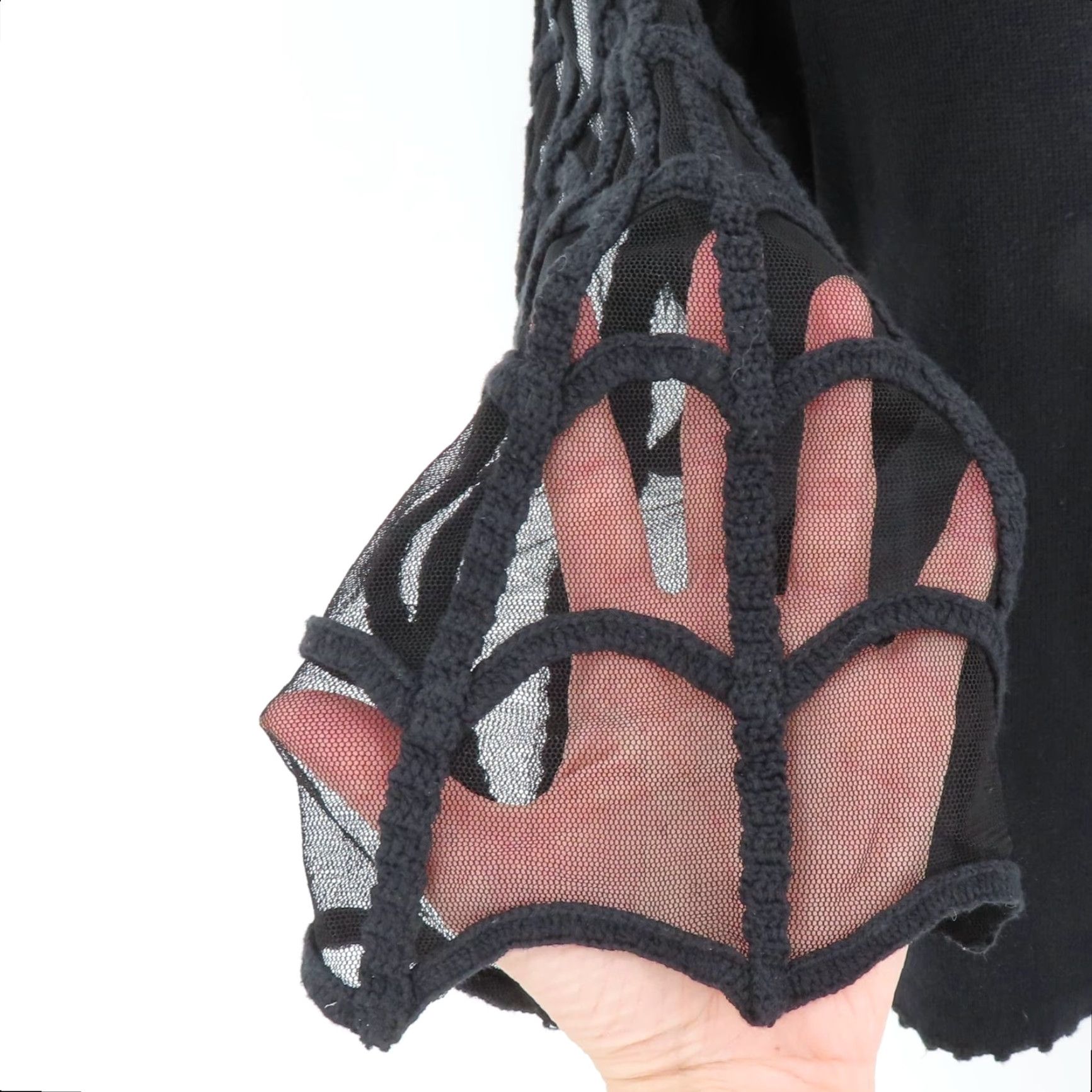 Simons Michael Simon Cardigan Women Small Rhinestone Spider Sheer Spiderweb Sweater Size S / US 4 / IT 40 - 4 Thumbnail