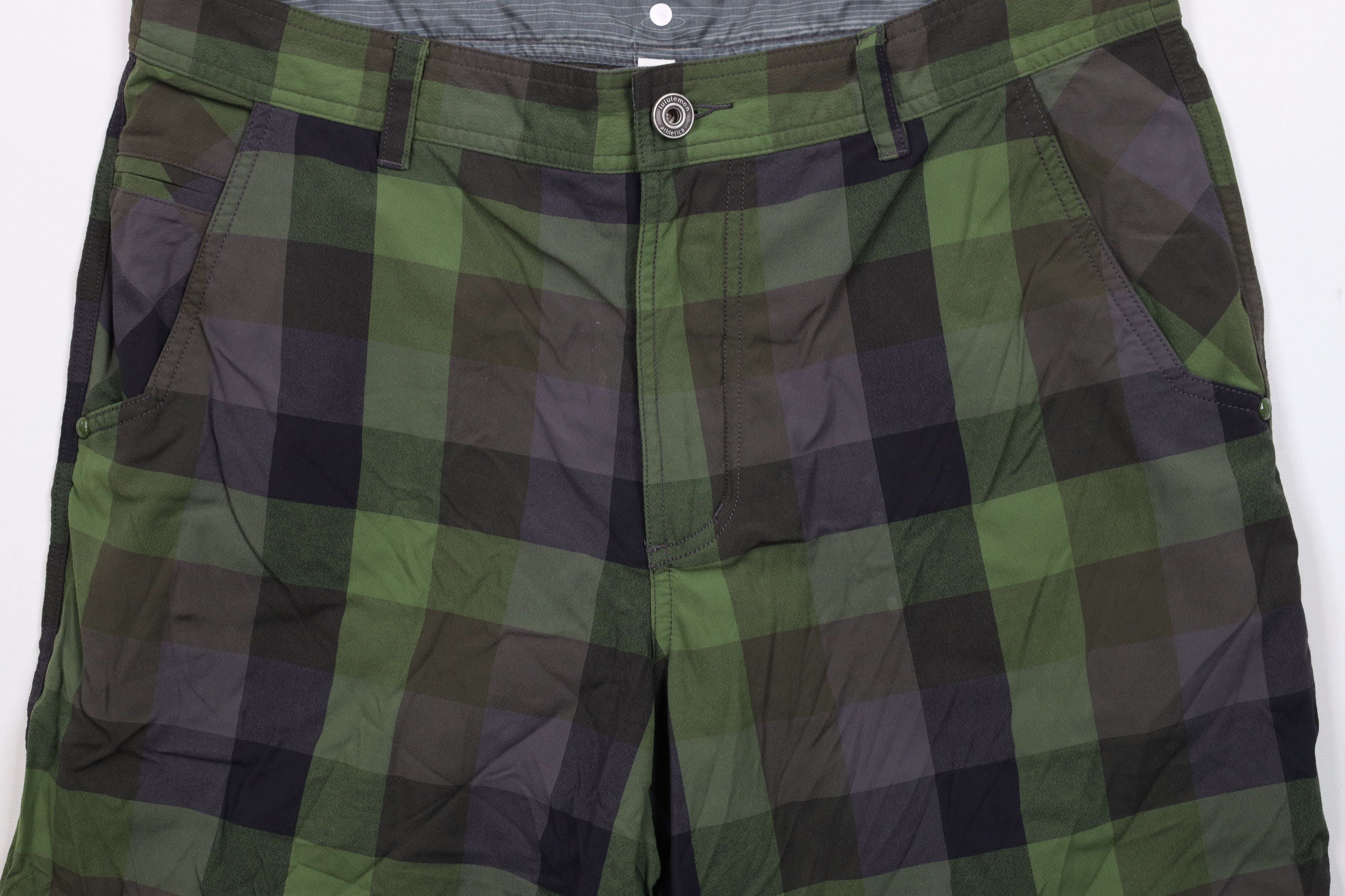 Lululemon × Vintage Vintage Lululemon Checkered Plaid Golf Chino Shorts Green Size US 36 / EU 52 - 3 Thumbnail
