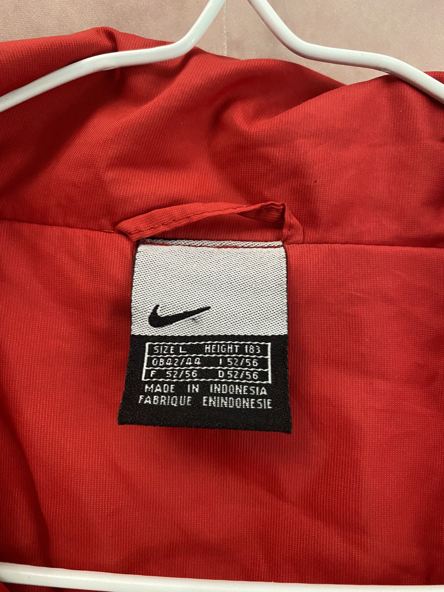 Designer × Nike × Vintage Nike Vintage Long Sleeve Full Zipper Red Windbreaker Jacket Size L / US 10 / IT 46 - 3 Thumbnail