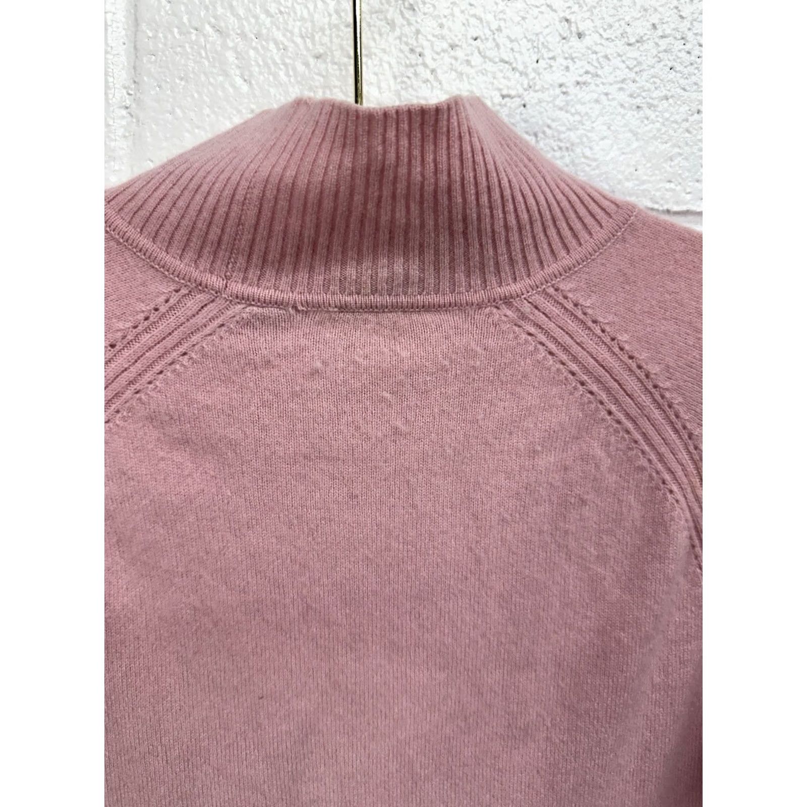 Pinko Caslon Mock Turtleneck Sweater Pink 100% Cashmere Women's Size Medium Size M / US 6-8 / IT 42-44 - 5 Thumbnail